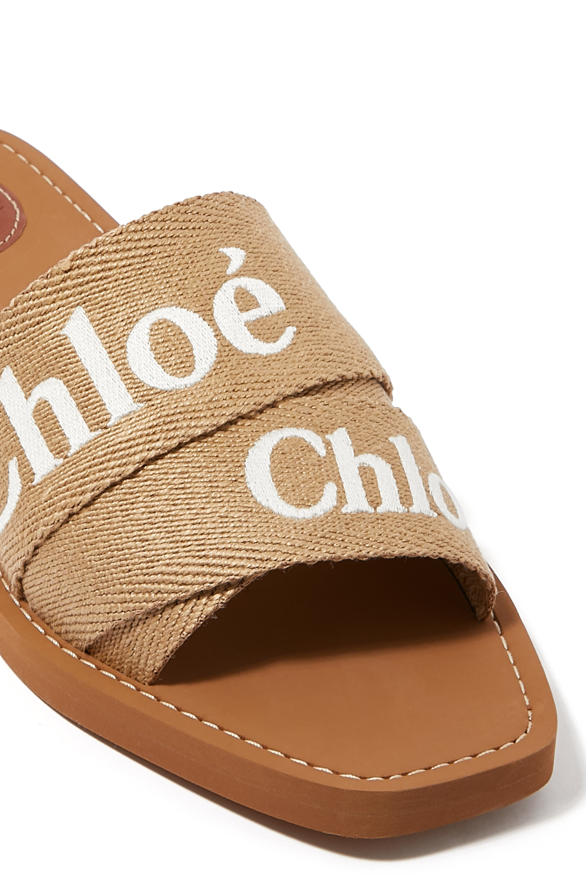 Woody Flat Linen Sandals