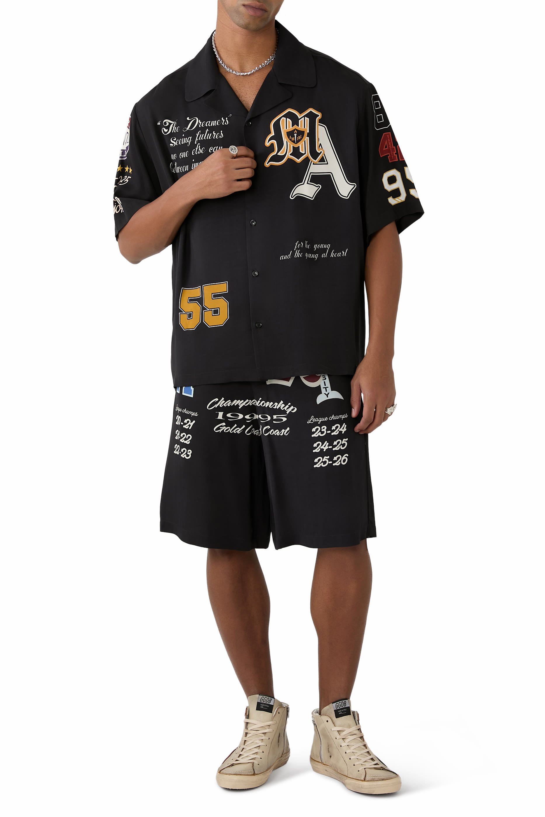 Varsity Patch Oversized Camp Shirt