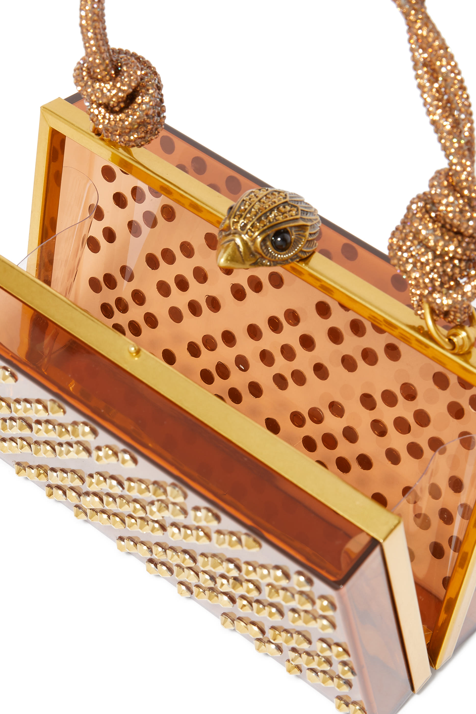 Tortoise Rhinestone Embellished Box Clutch