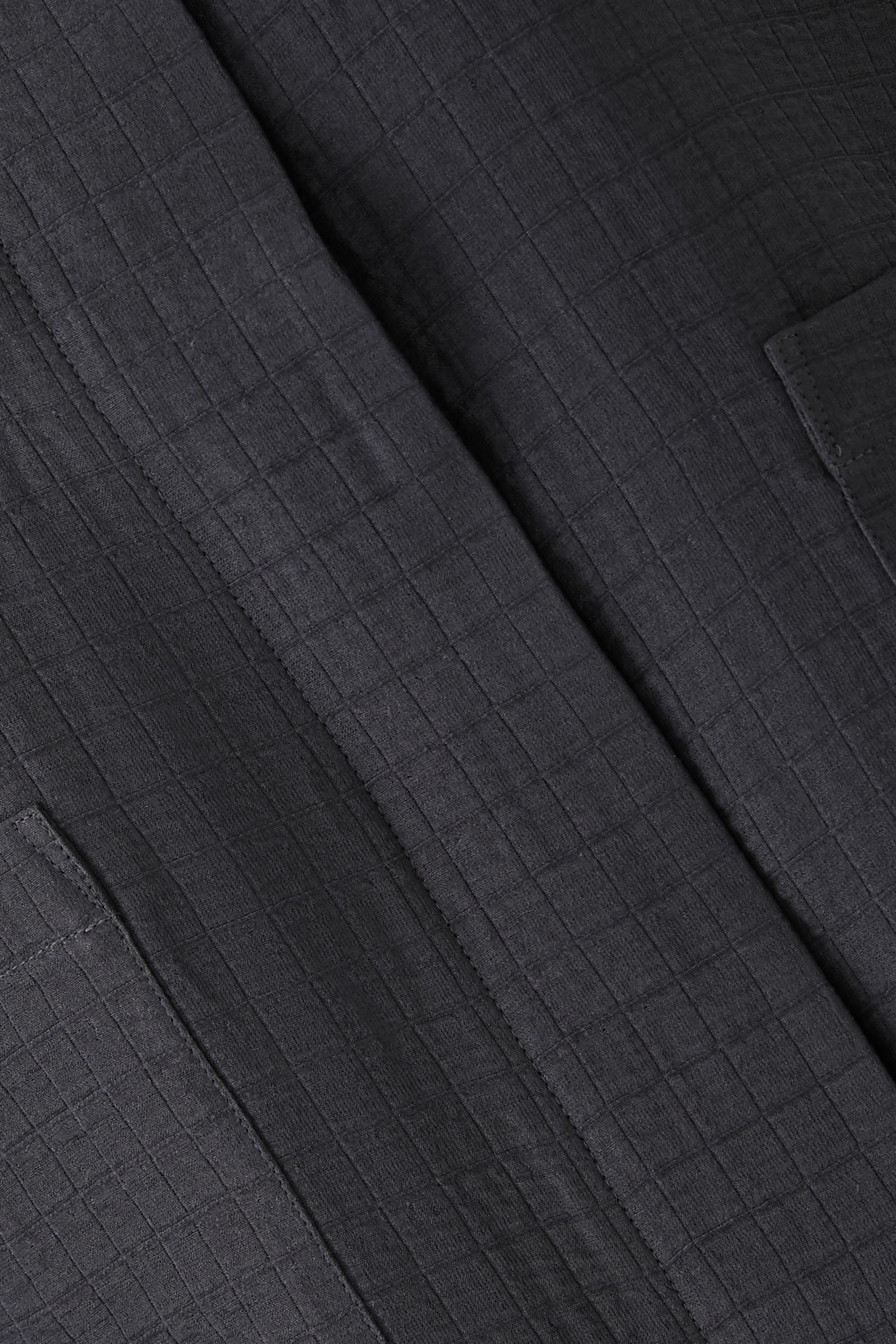 Silk Linen Box Stand Collar Jacket