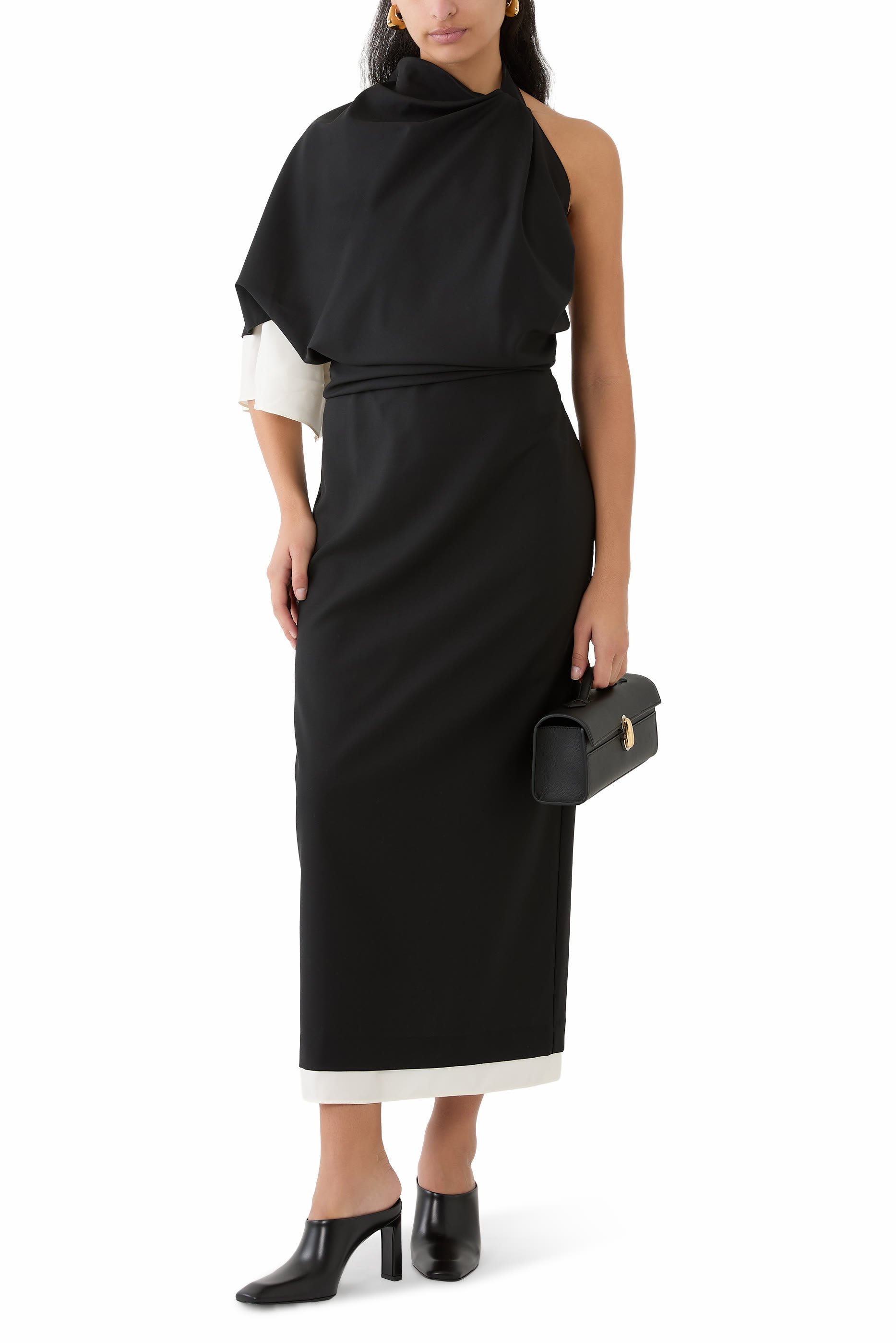 Draped Open Back Dress