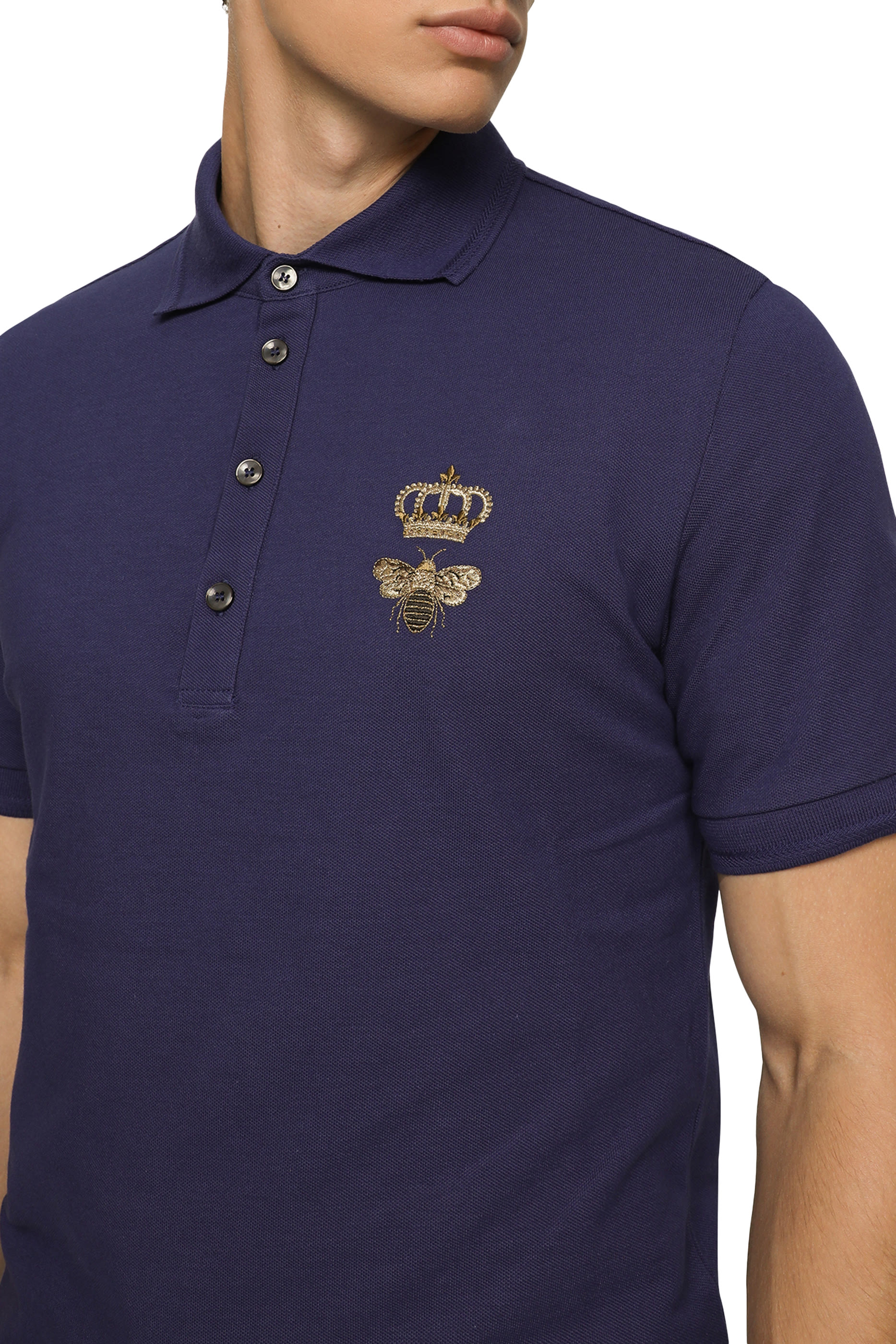 Cotton Pique Polo-Shirt with Embroidery