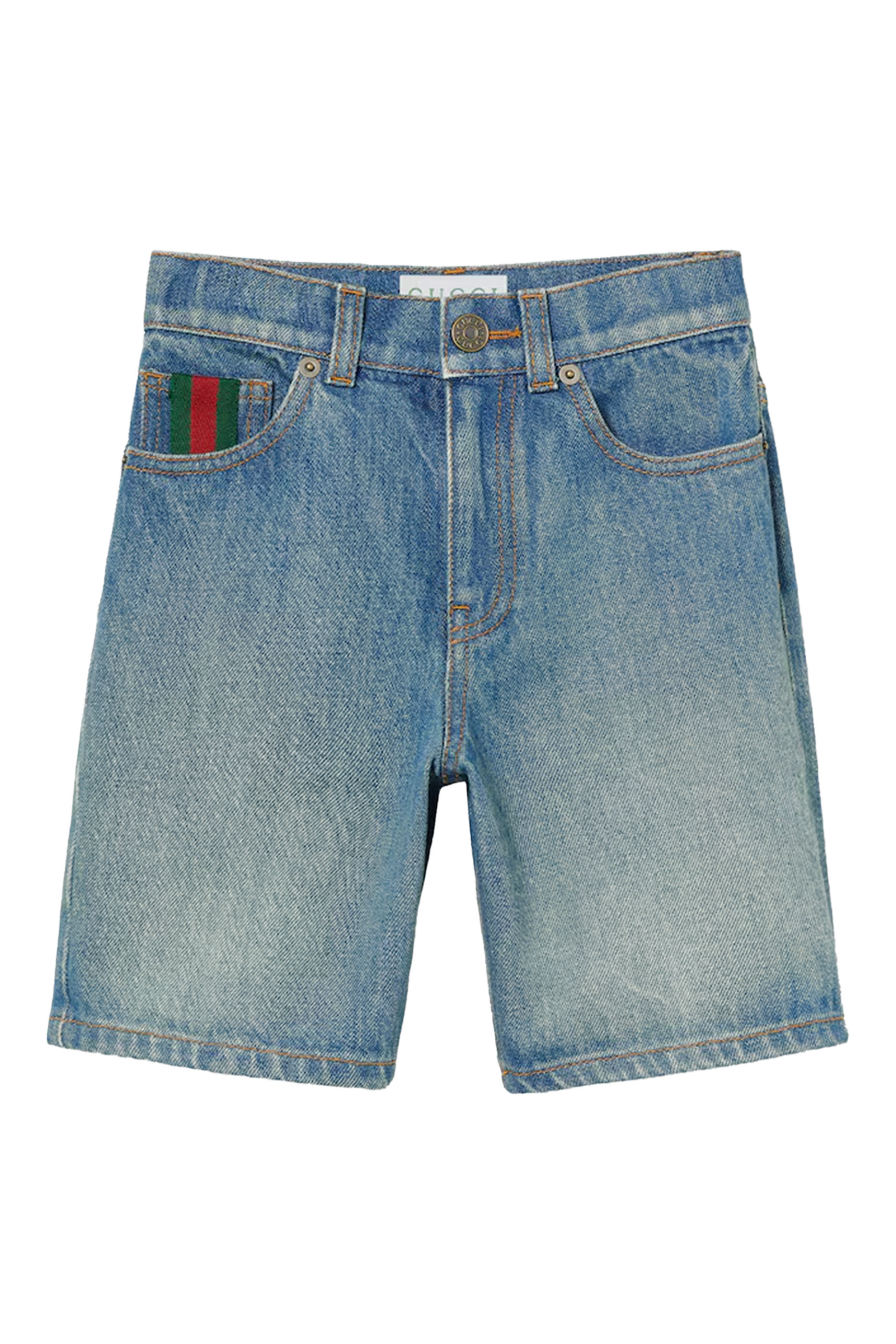 Kids Web Detailed Denim Shorts