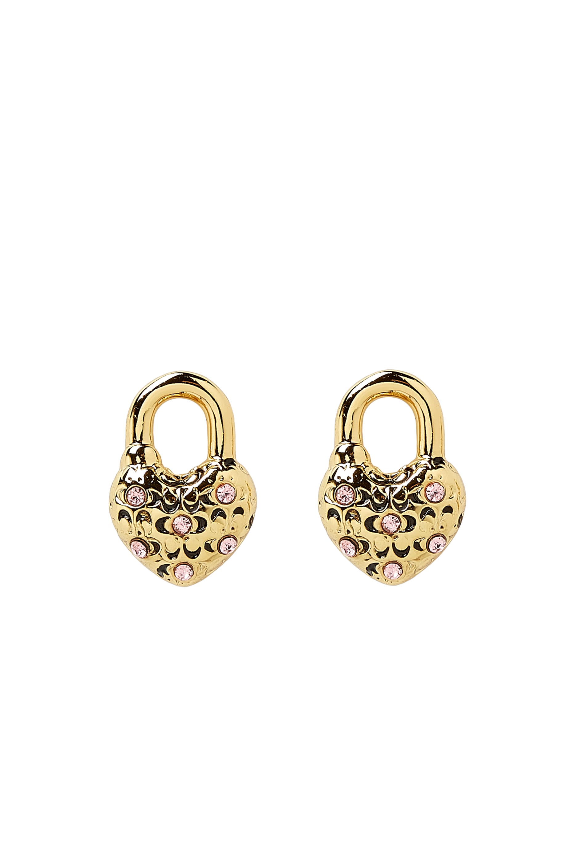 Heart Padlock Stud Earrings