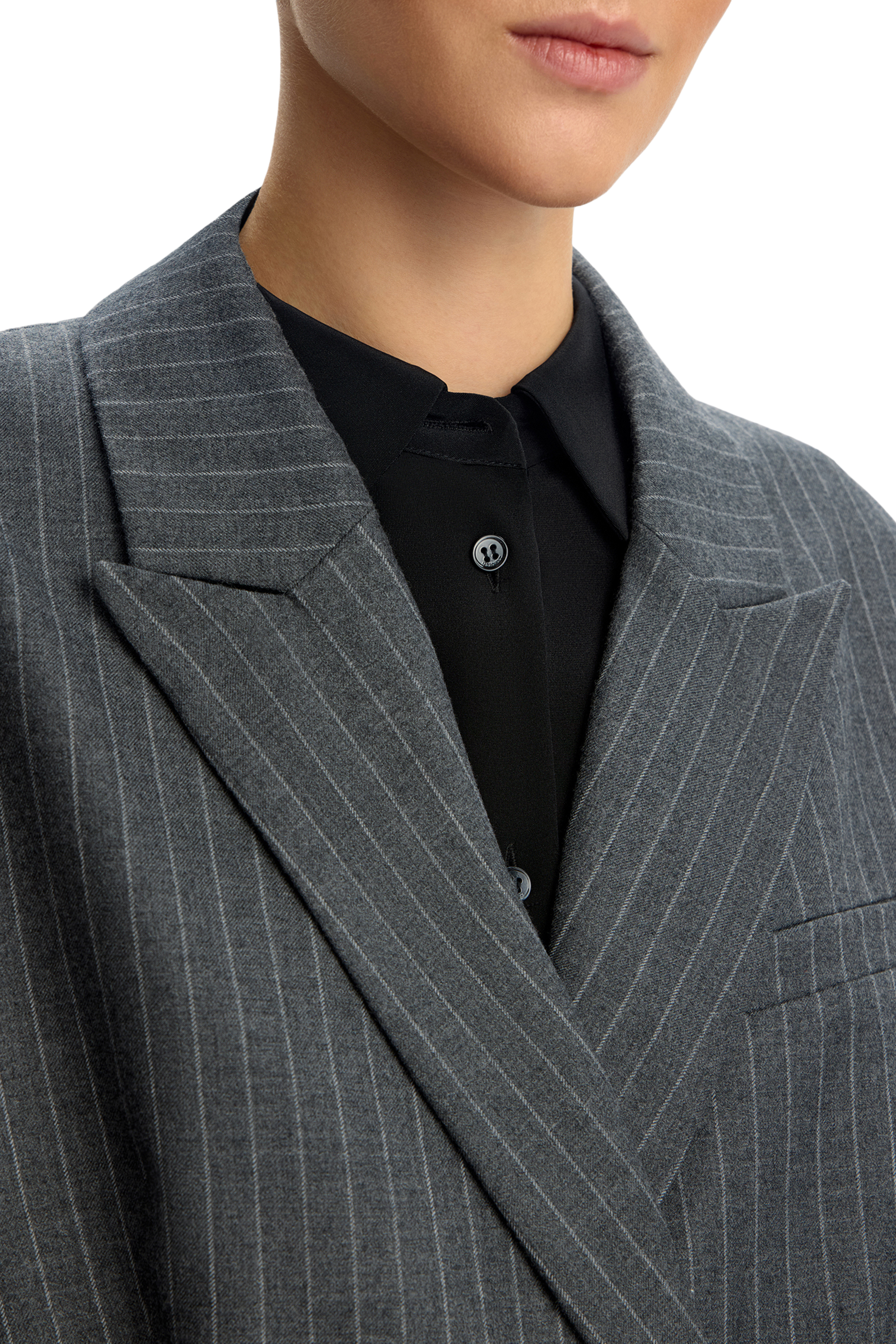  Pinstriped Wool Blazer