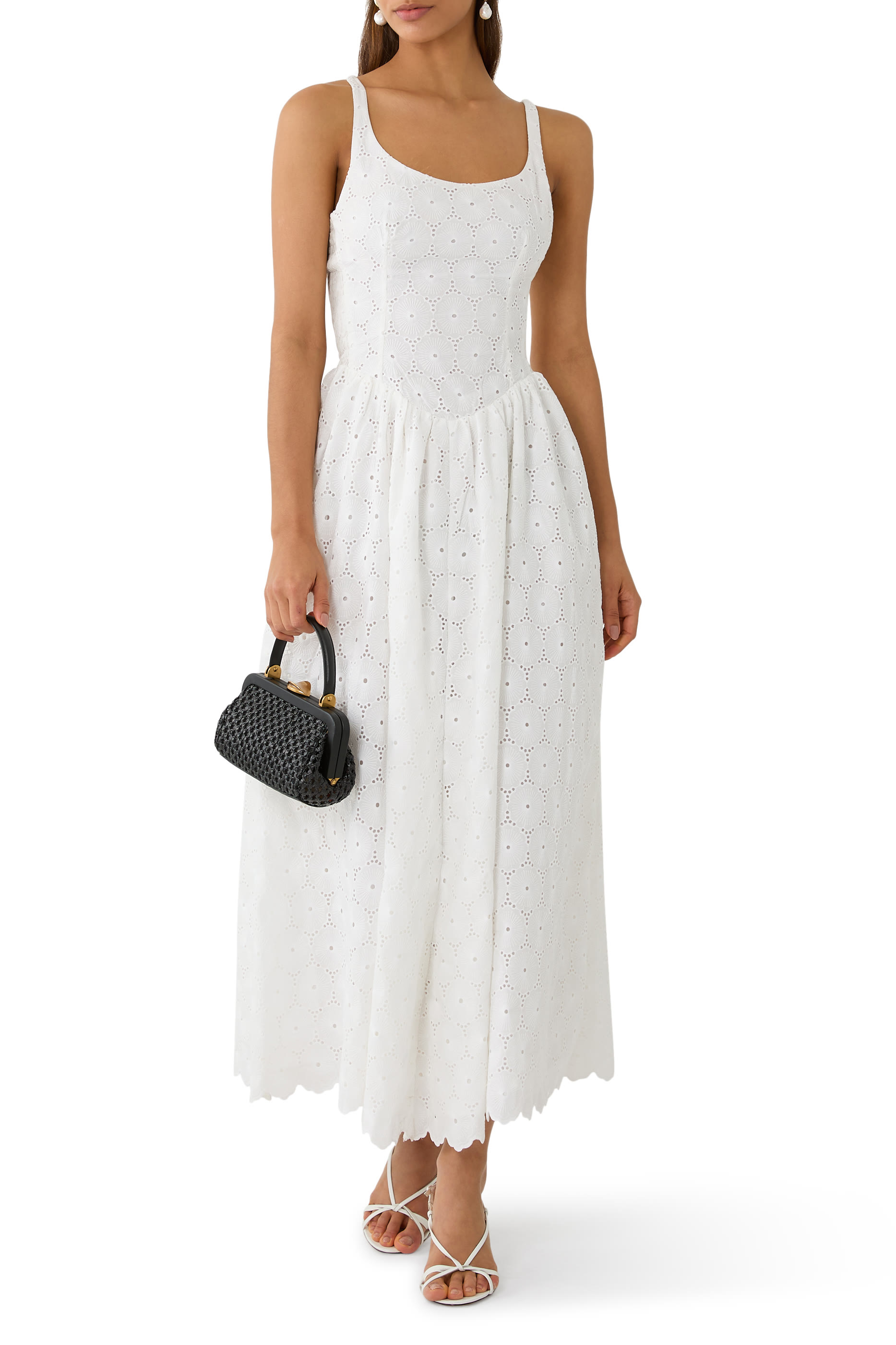 Milana Broderie Anglaise Midi Dress