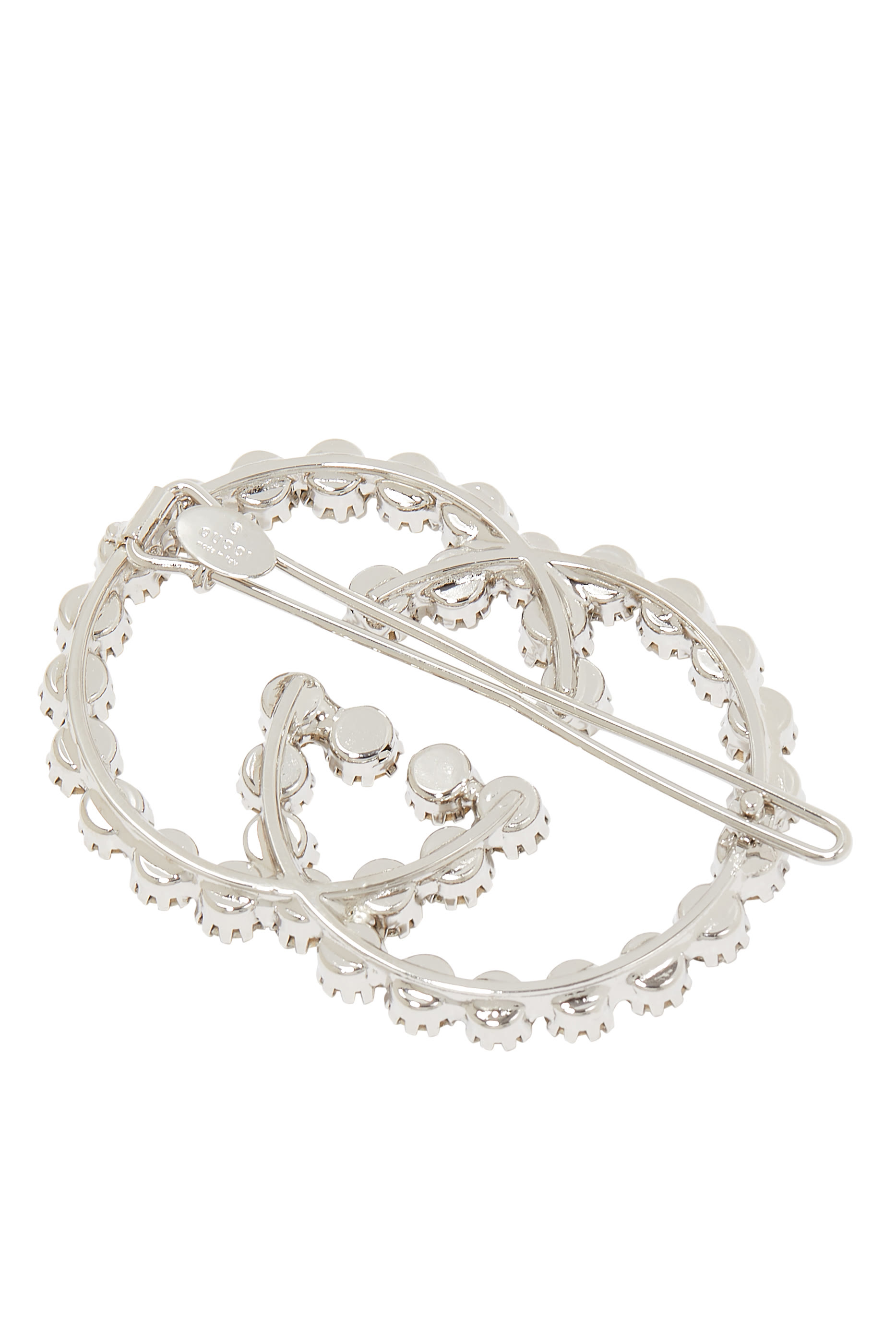 Crystal Interlocking G Hair Clip