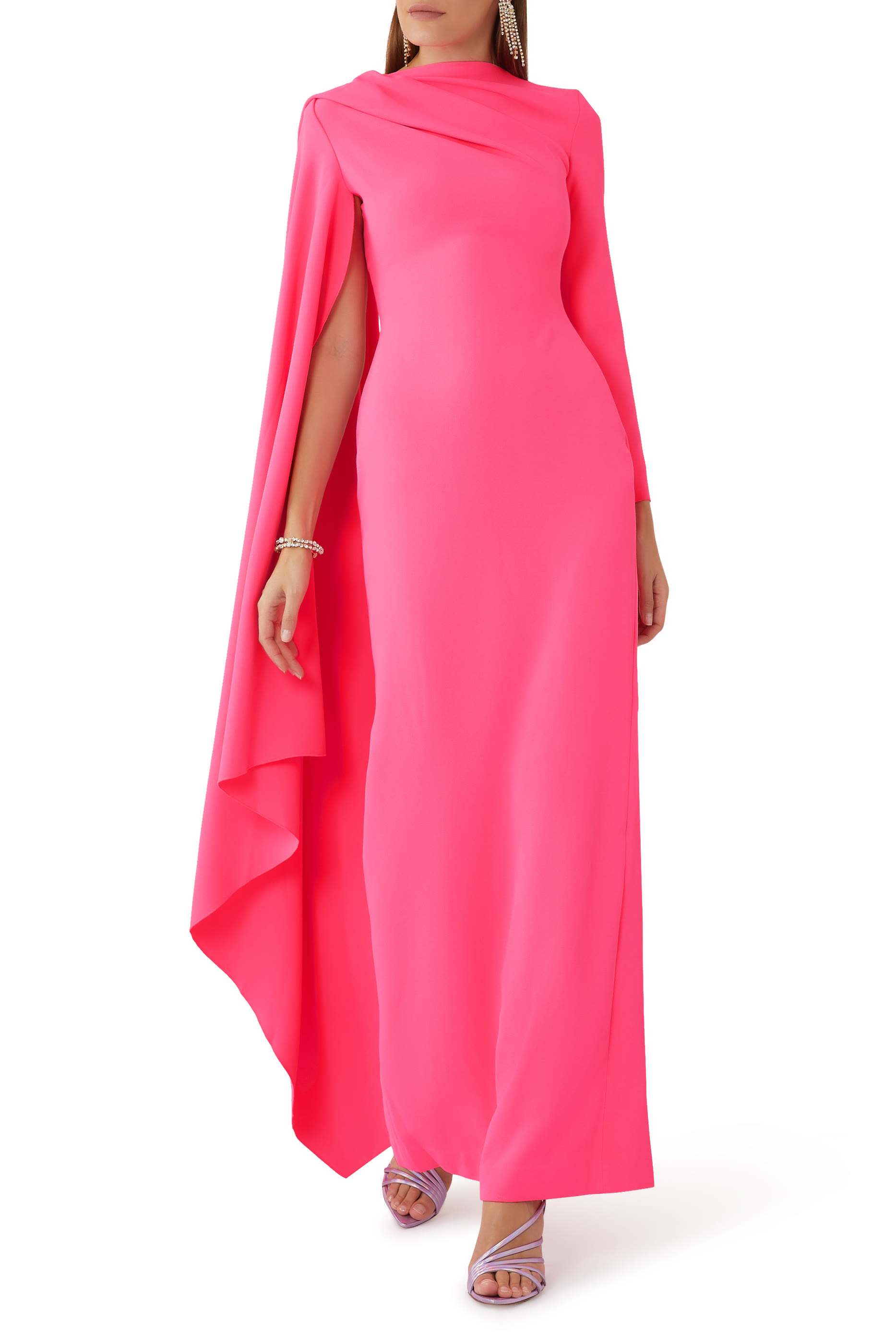 Lydia Cape Sleeve Maxi Dress