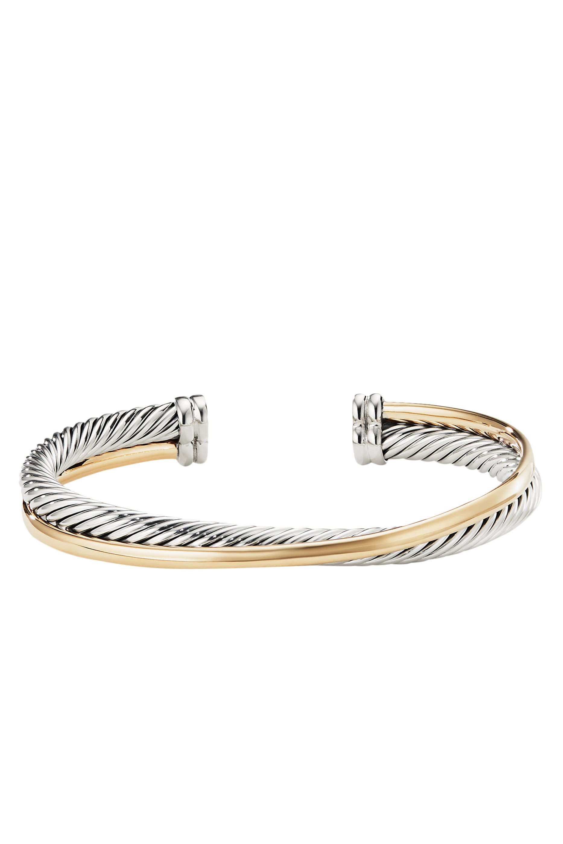 Crossover Bracelet, 18K Yellow Gold & Sterling Silver