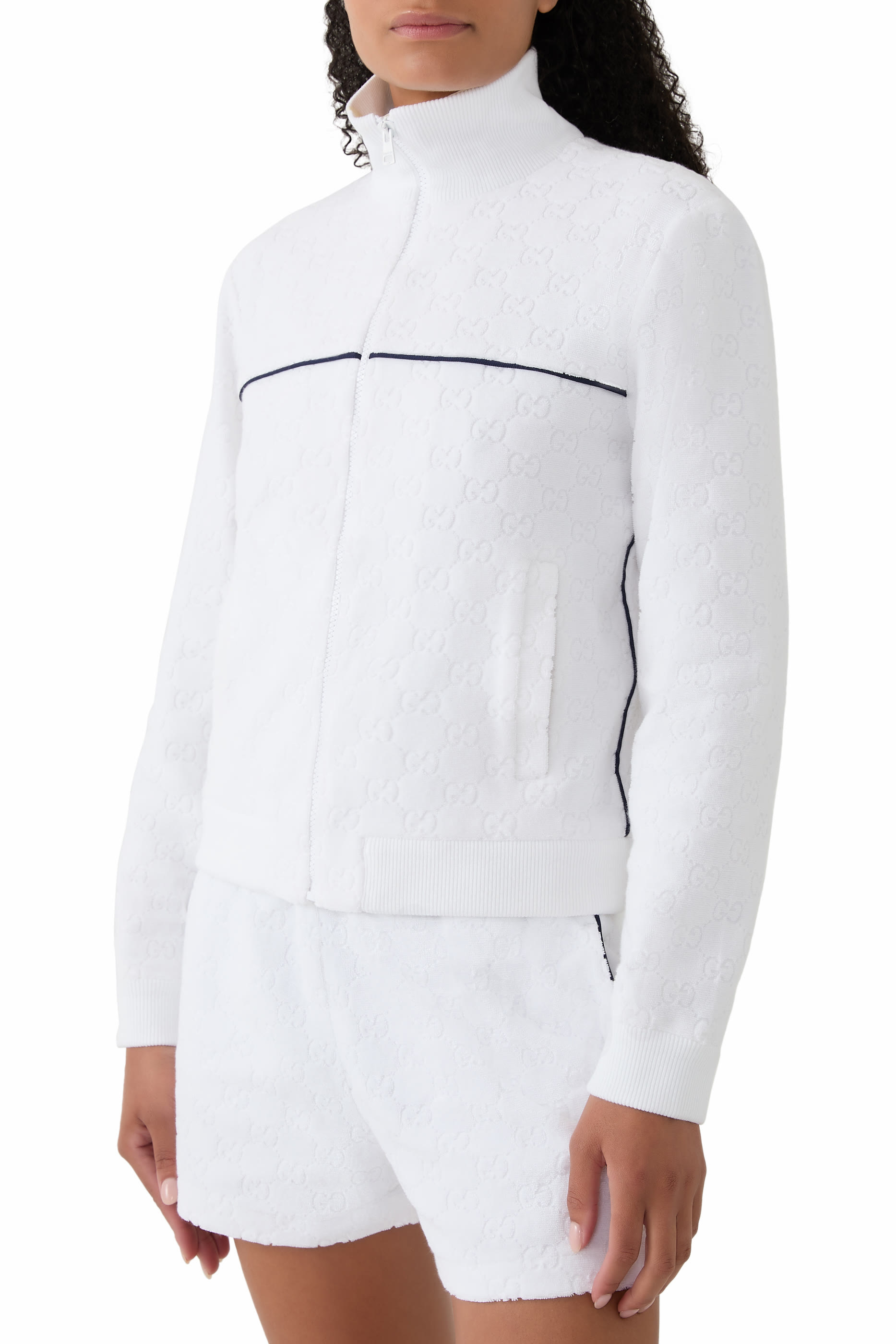 GG Terrycloth Cotton Zip Sweatshirt