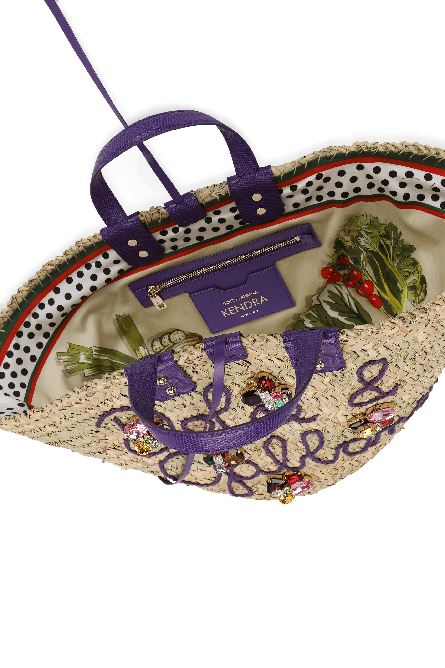 Straw Kendra Bag with Embroidery 