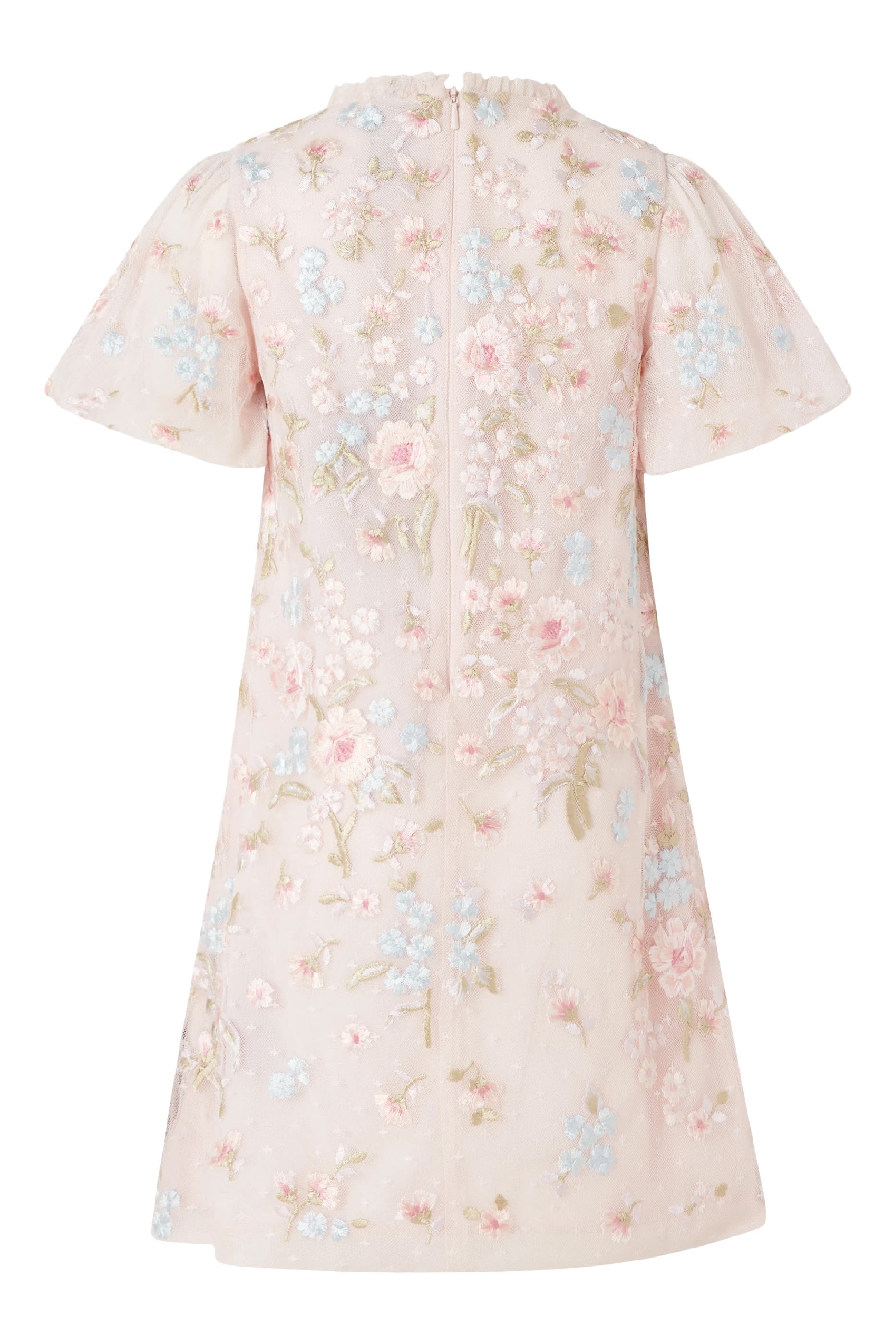 Kids Peony Bouquet Puff Sleeve Dress 