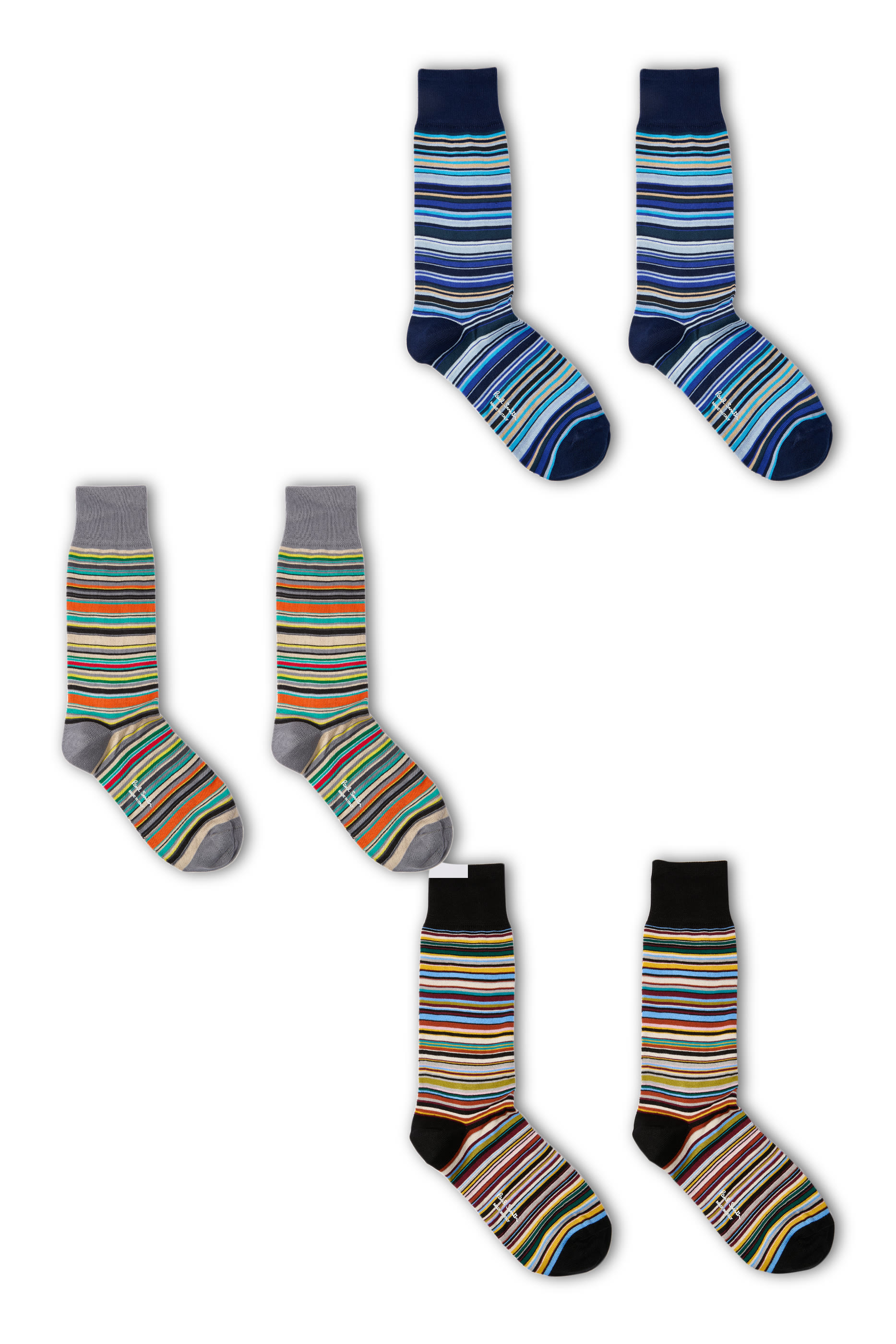 Stripes Cotton-Blend Socks, Set of 3