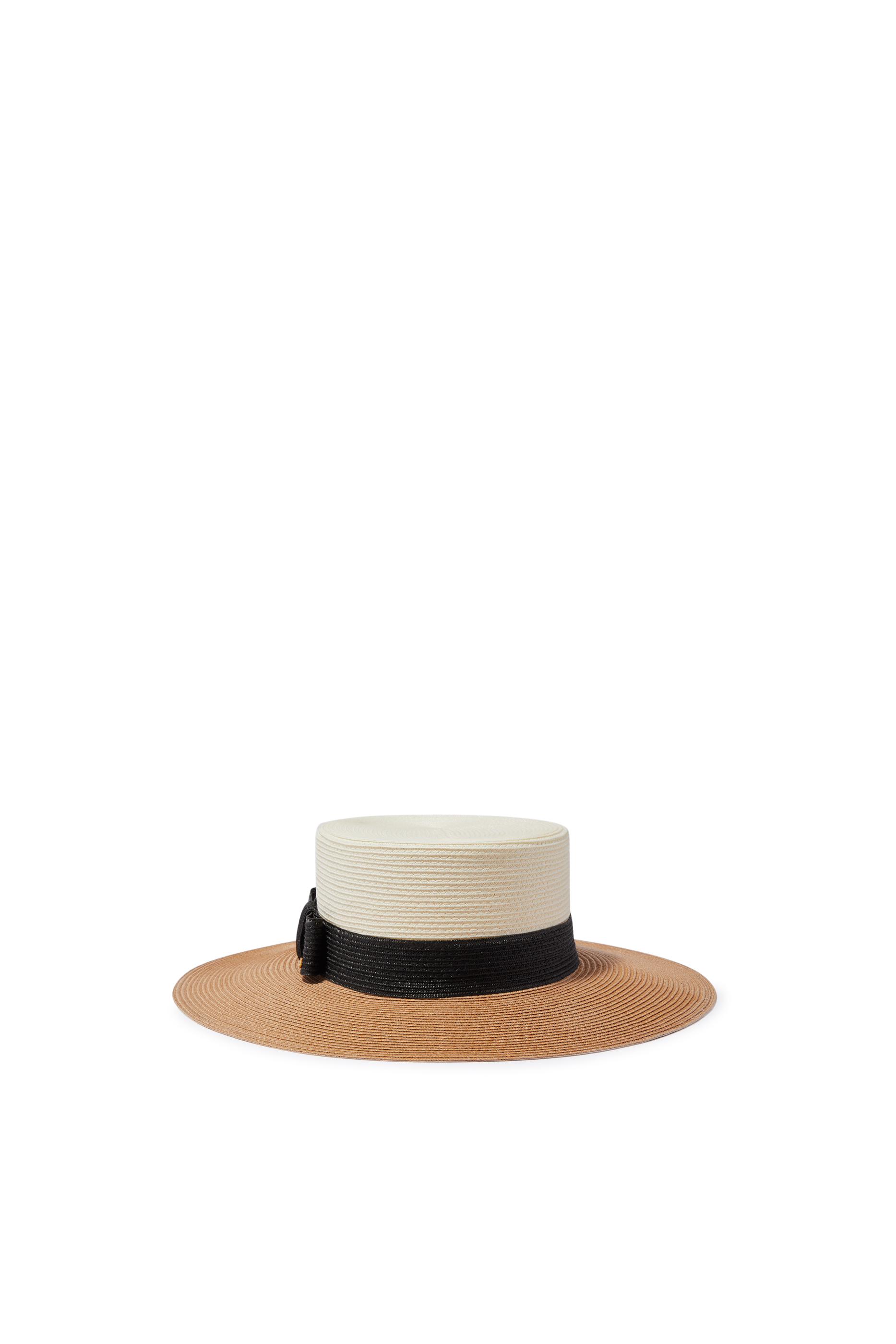 Straw-Effect Wide Brim Hat