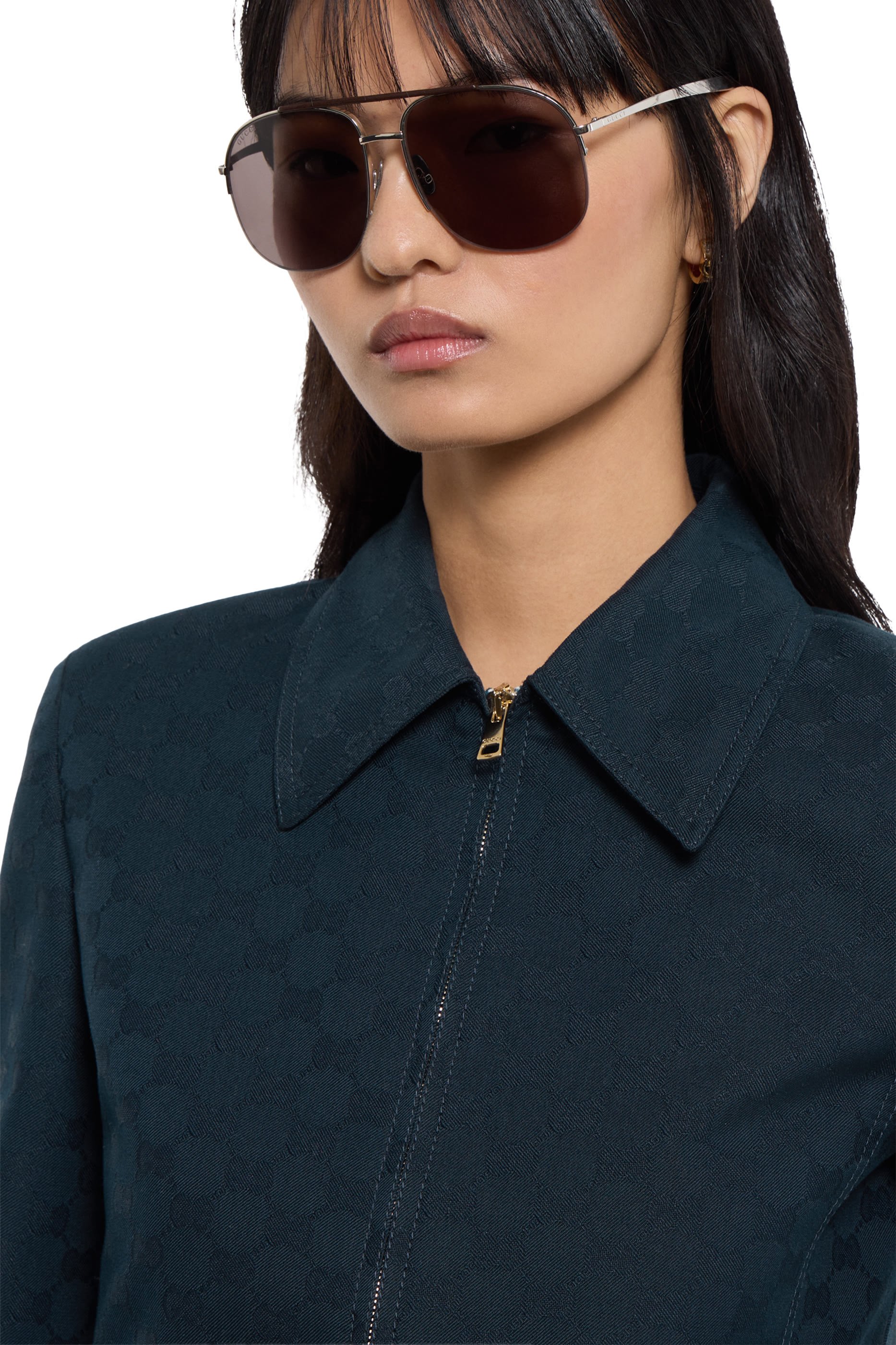 GG Cotton Gabardine Zip Jacket