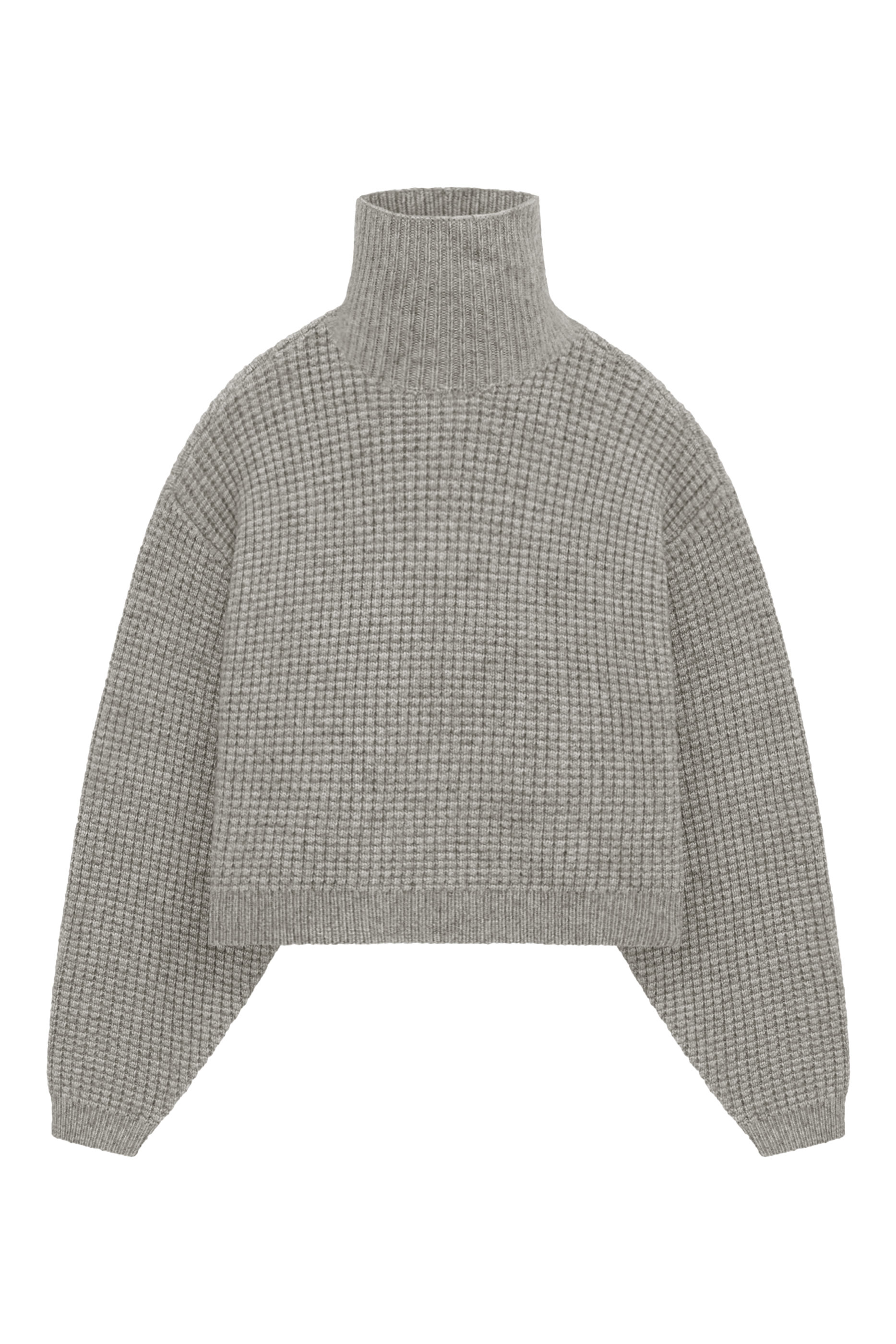 Heavy Waffle Cropped Turtleneck