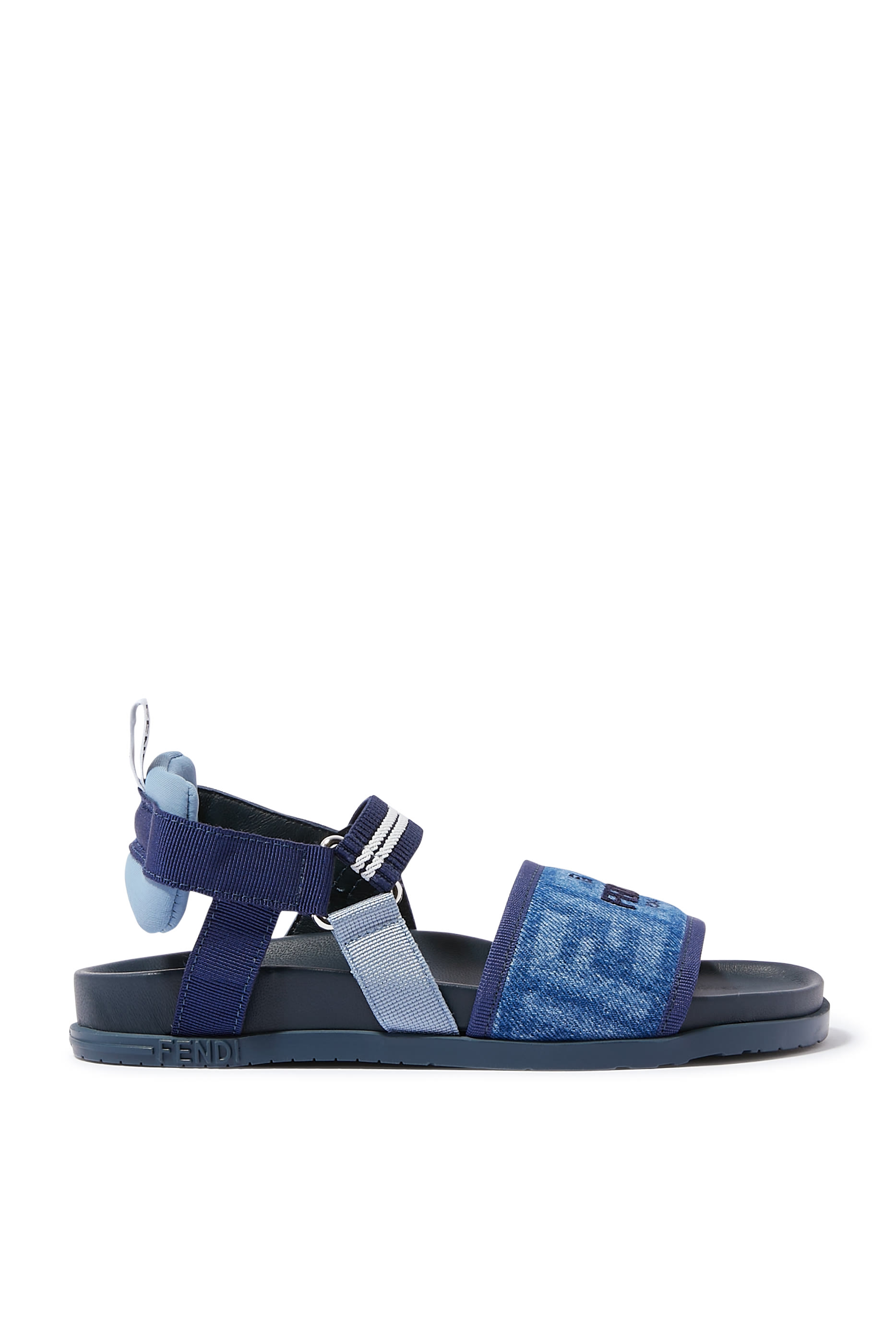 Kids FF Logo Denim Sandals