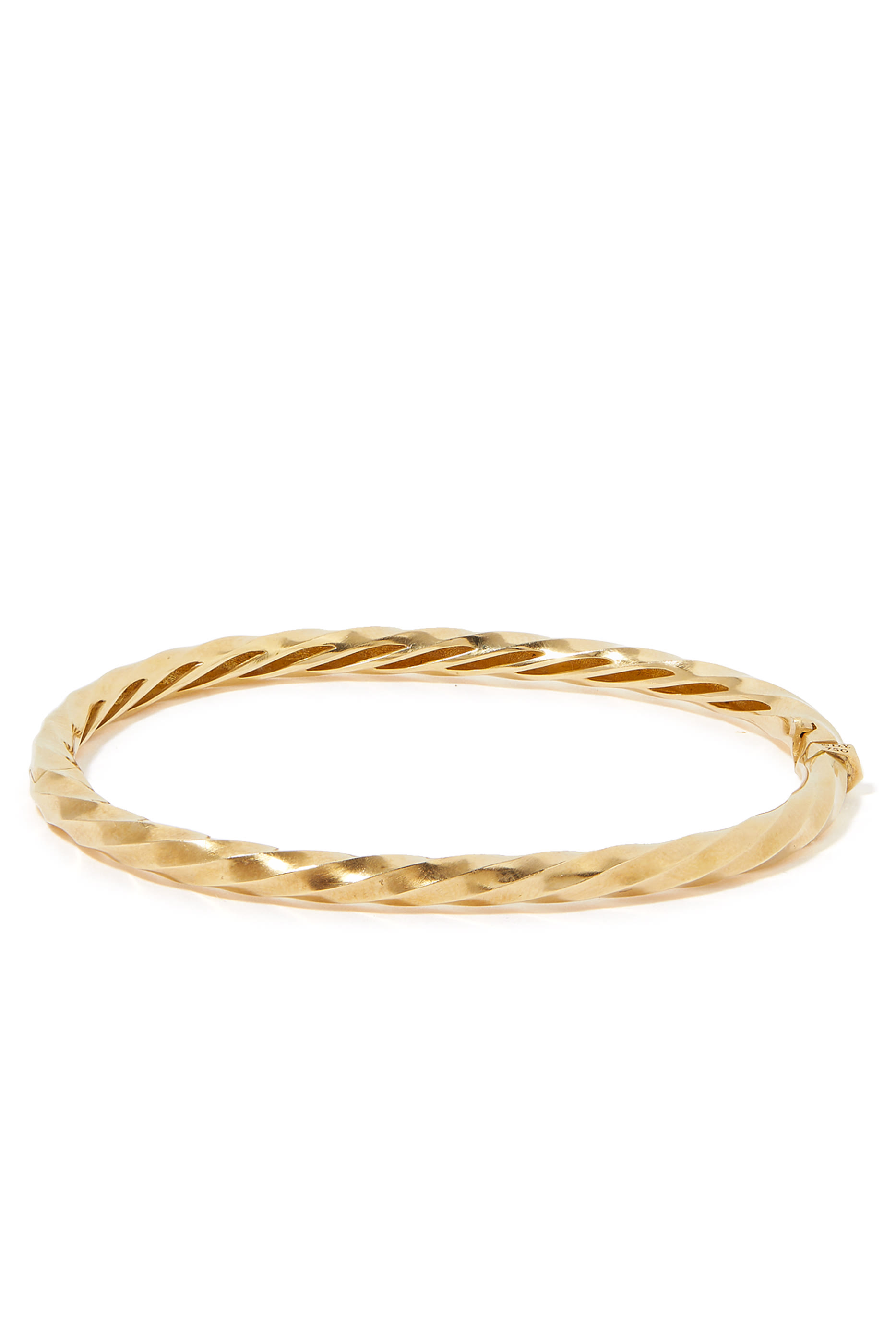 Cable Edge Bangle, Recycled 18K Yellow Gold