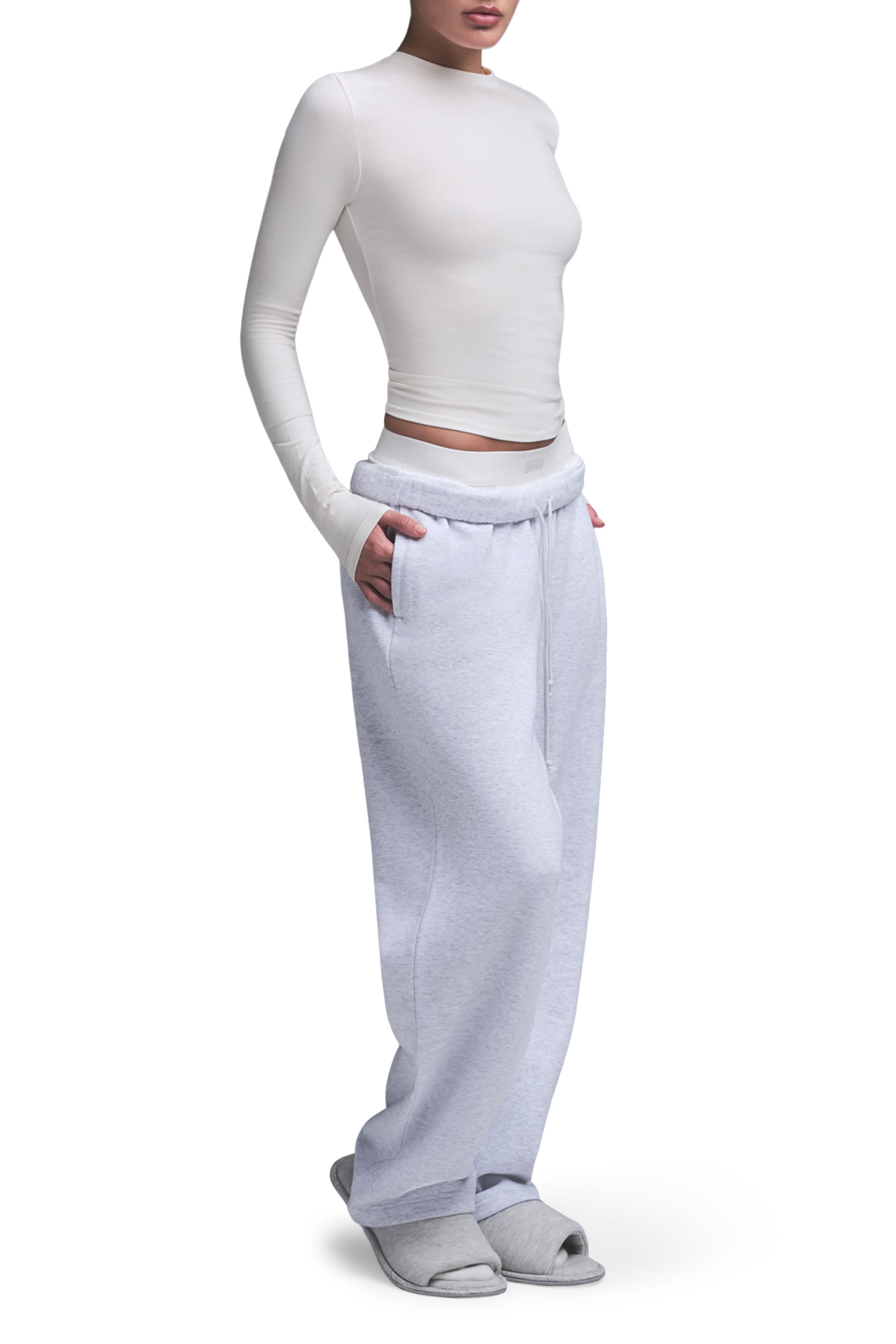  Cotton Jersey Long Sleeve T-Shirt