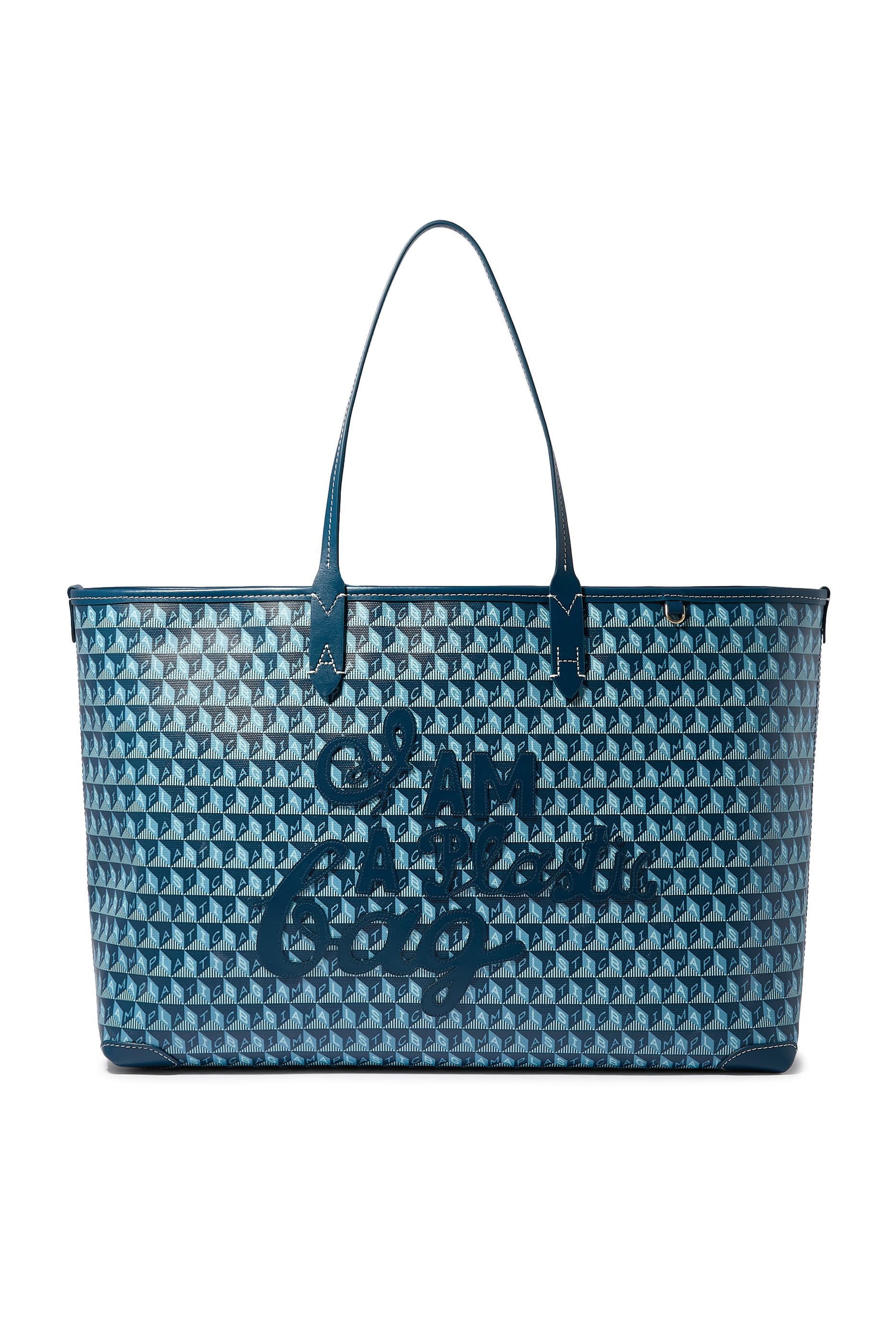  I Am A Plastic Bag Zipped Motif Tote 