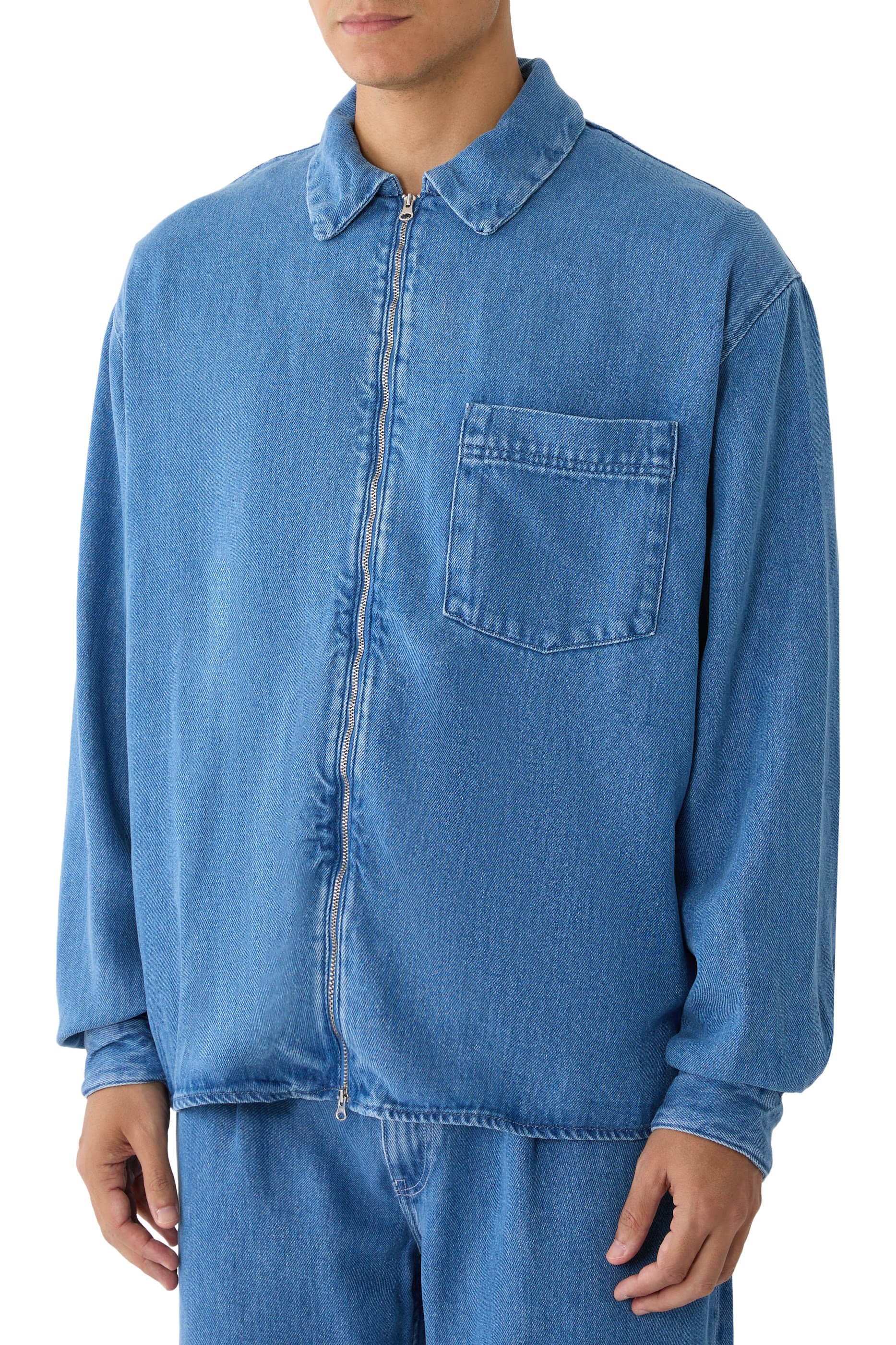 Zayne Denim Zip Shirt
