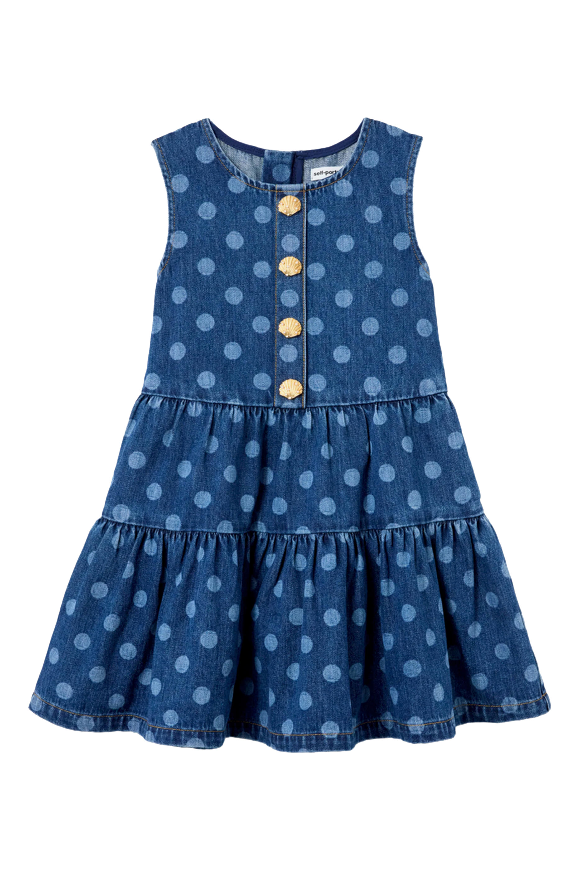 Kids Polka Dot Denim Dress