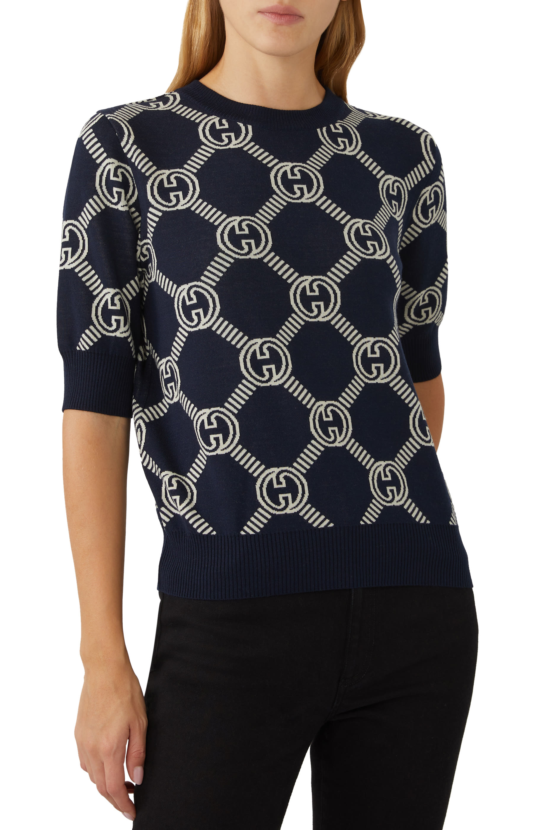 Reversible GG Wool Jacquard Top