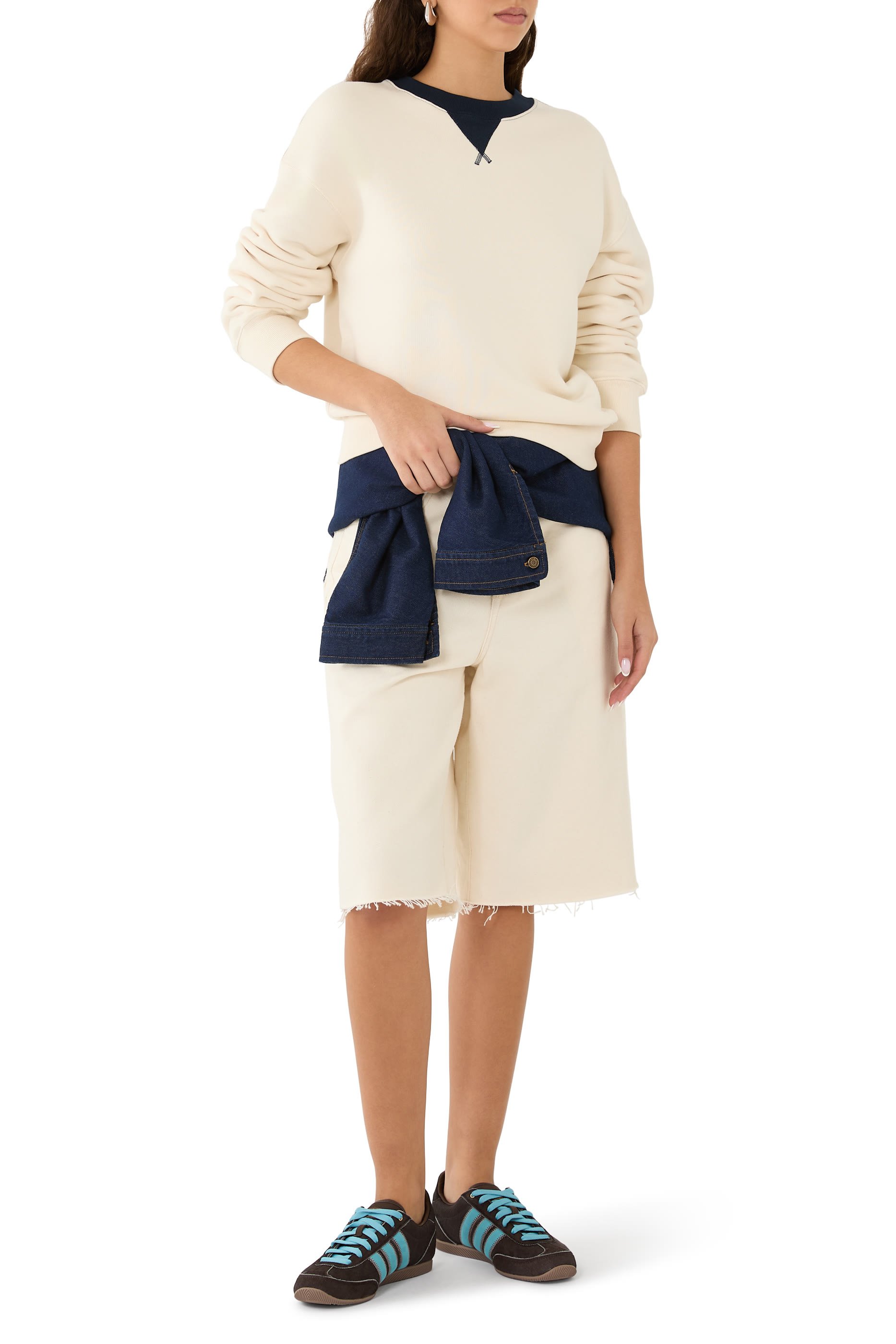 Contrast Collar Sweatshirt 