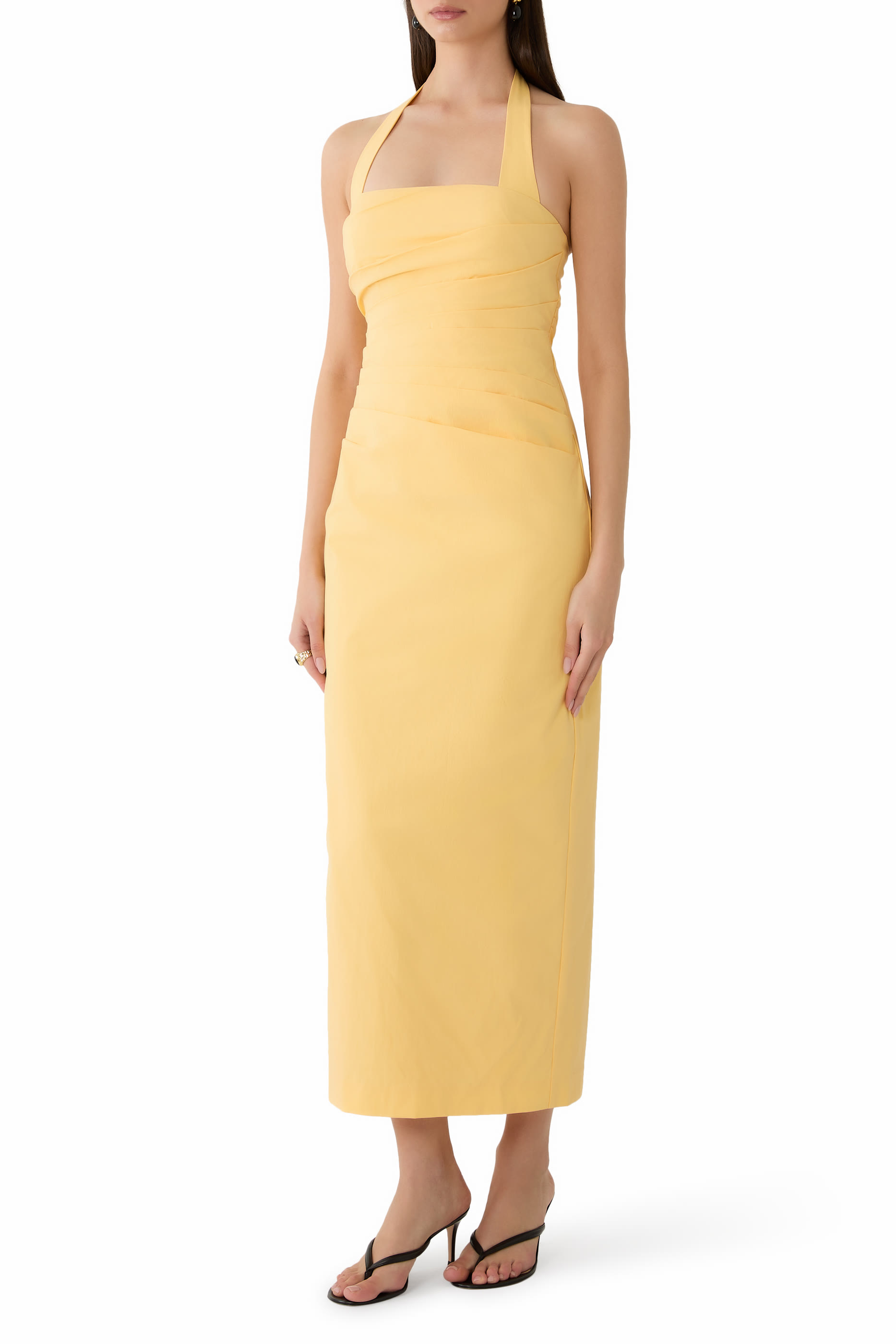 Campbell Draped Halter Midi Dress