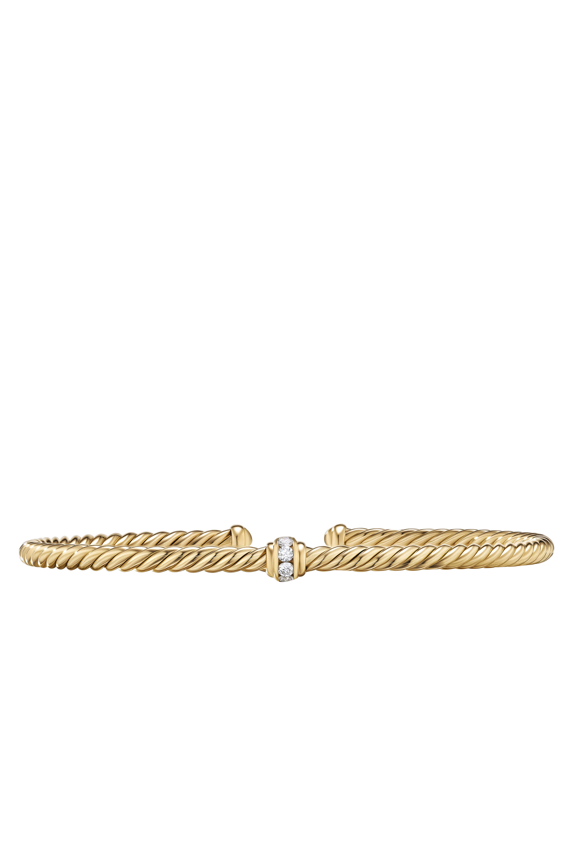 Cable Classics Center Station Bracelet, 18k Gold & Diamonds