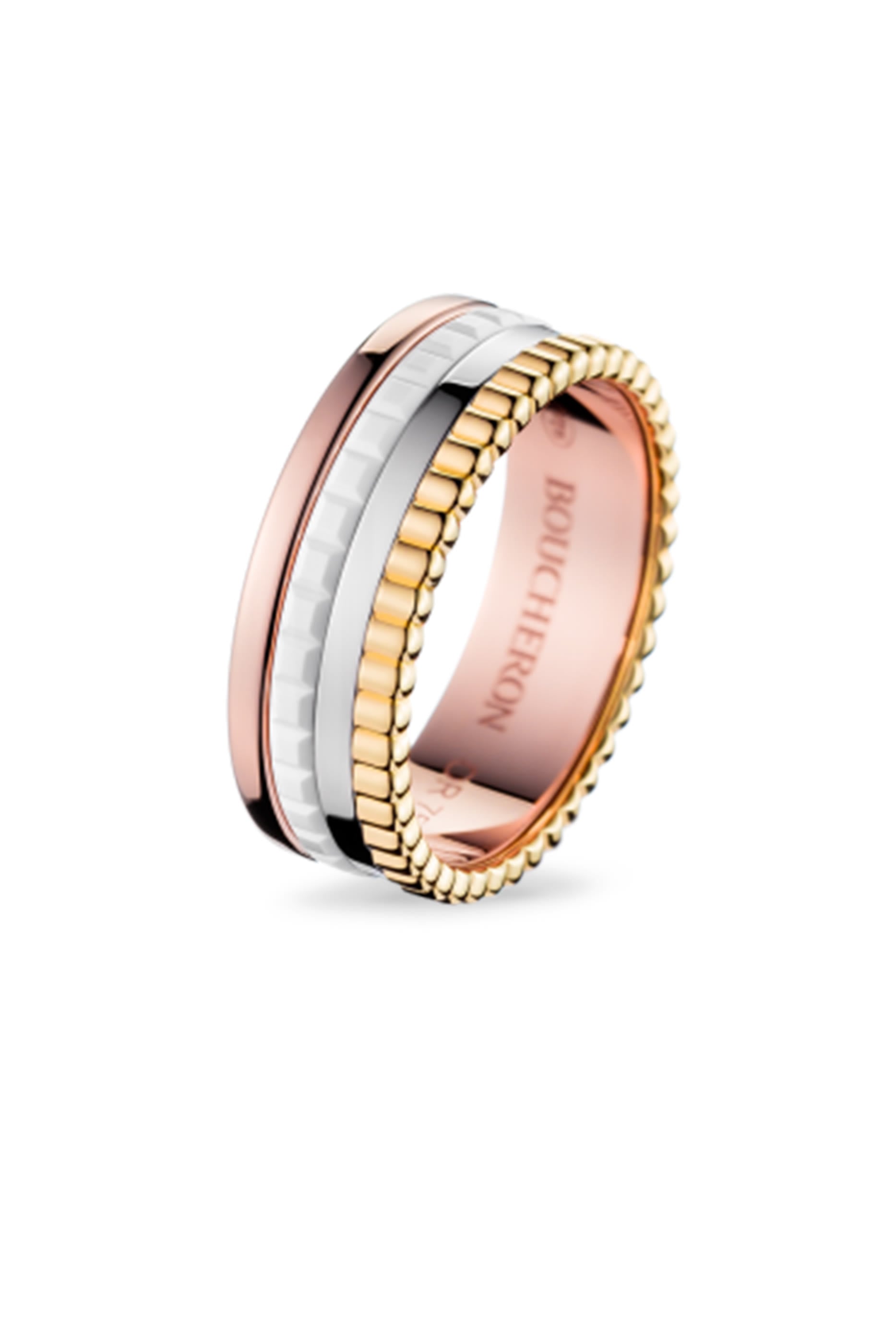 Quatre White Edition Small Ring, 18k Mix Gold & PVD
