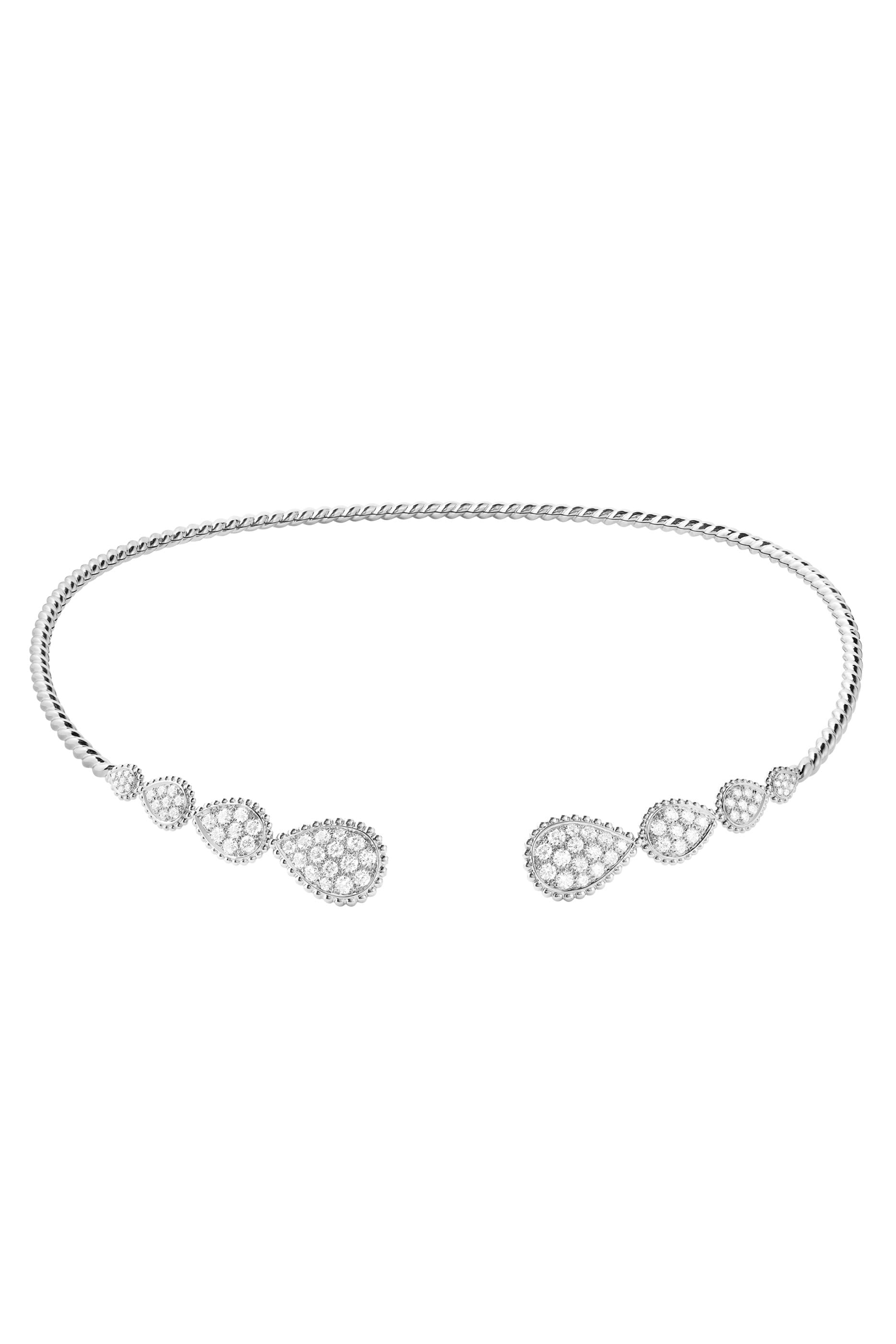 Serpent Boh&egrave;me Necklace, 18k White Gold & Diamonds