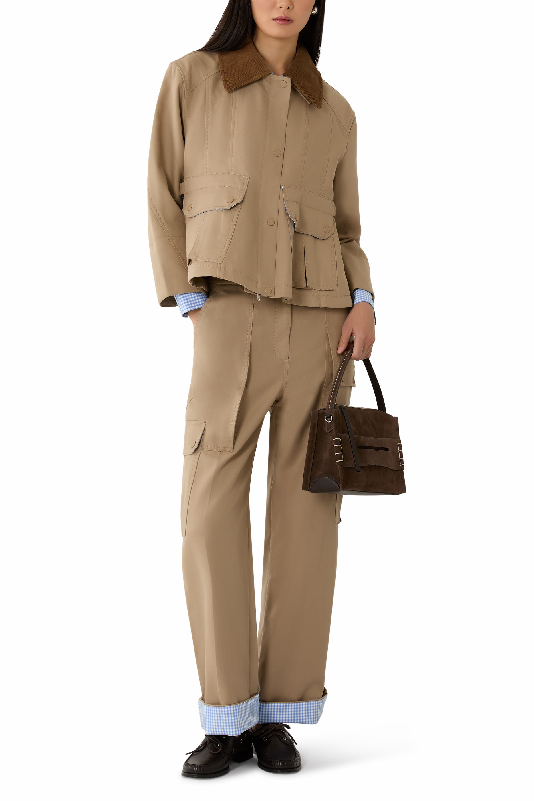  Cropped Flounce Barn Jacket 