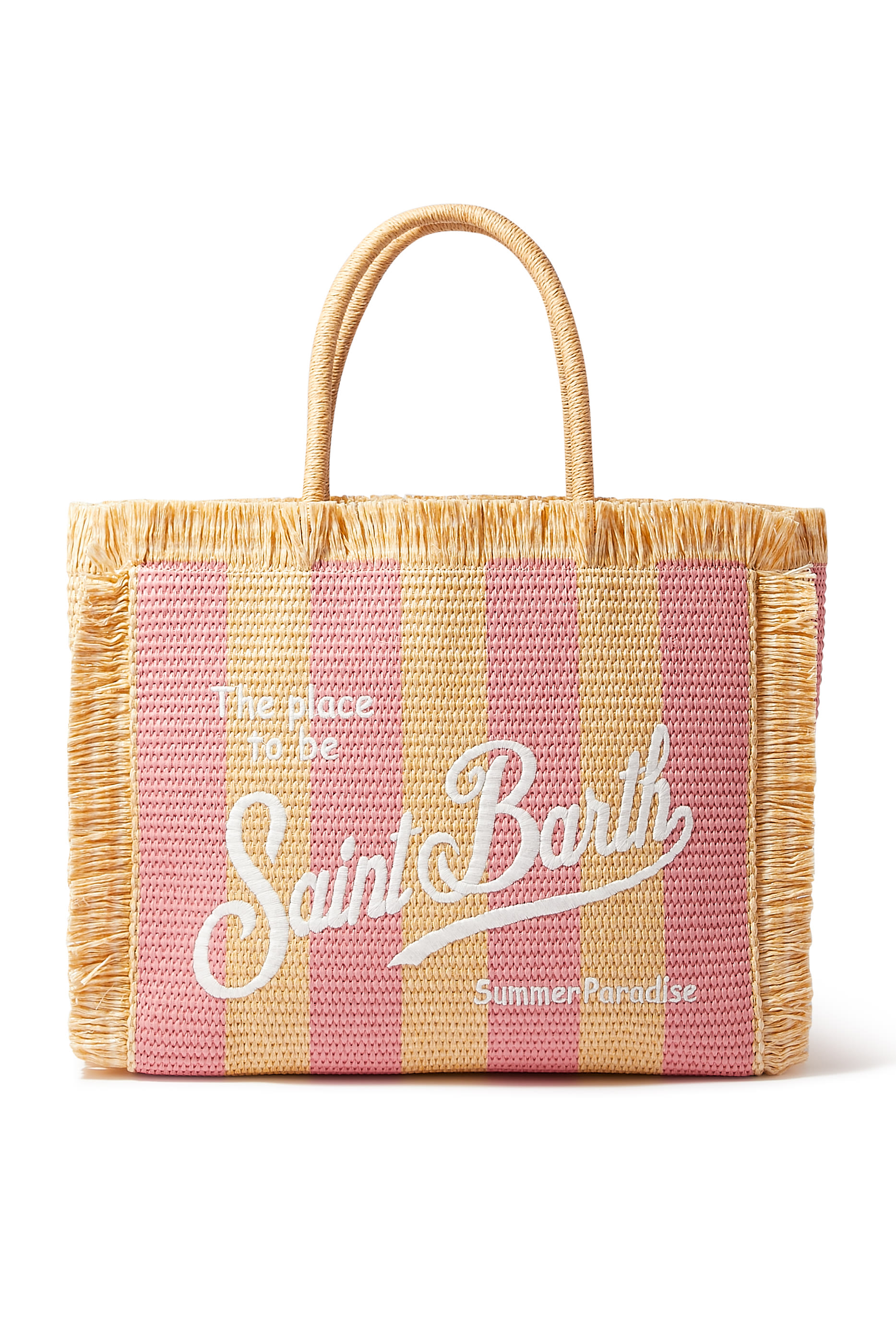 Vanity Striped Straw Beach Bag