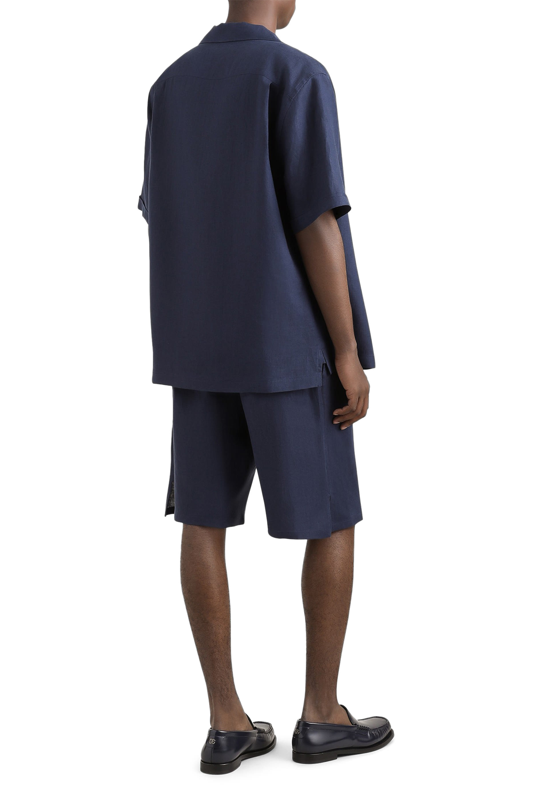 Logo Embroidery Linen Shirt