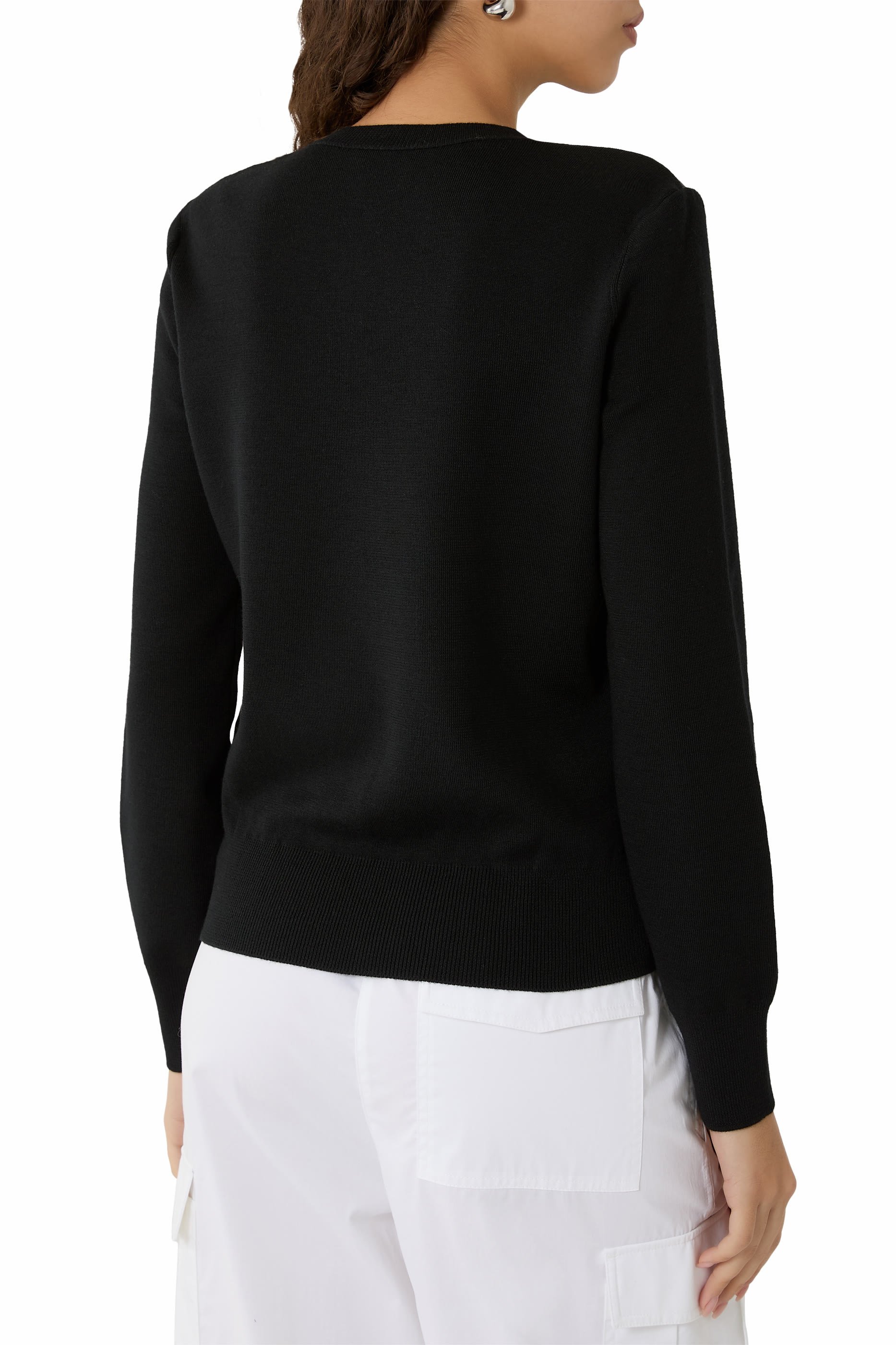 Padded Wool Zip-Up Cardigan