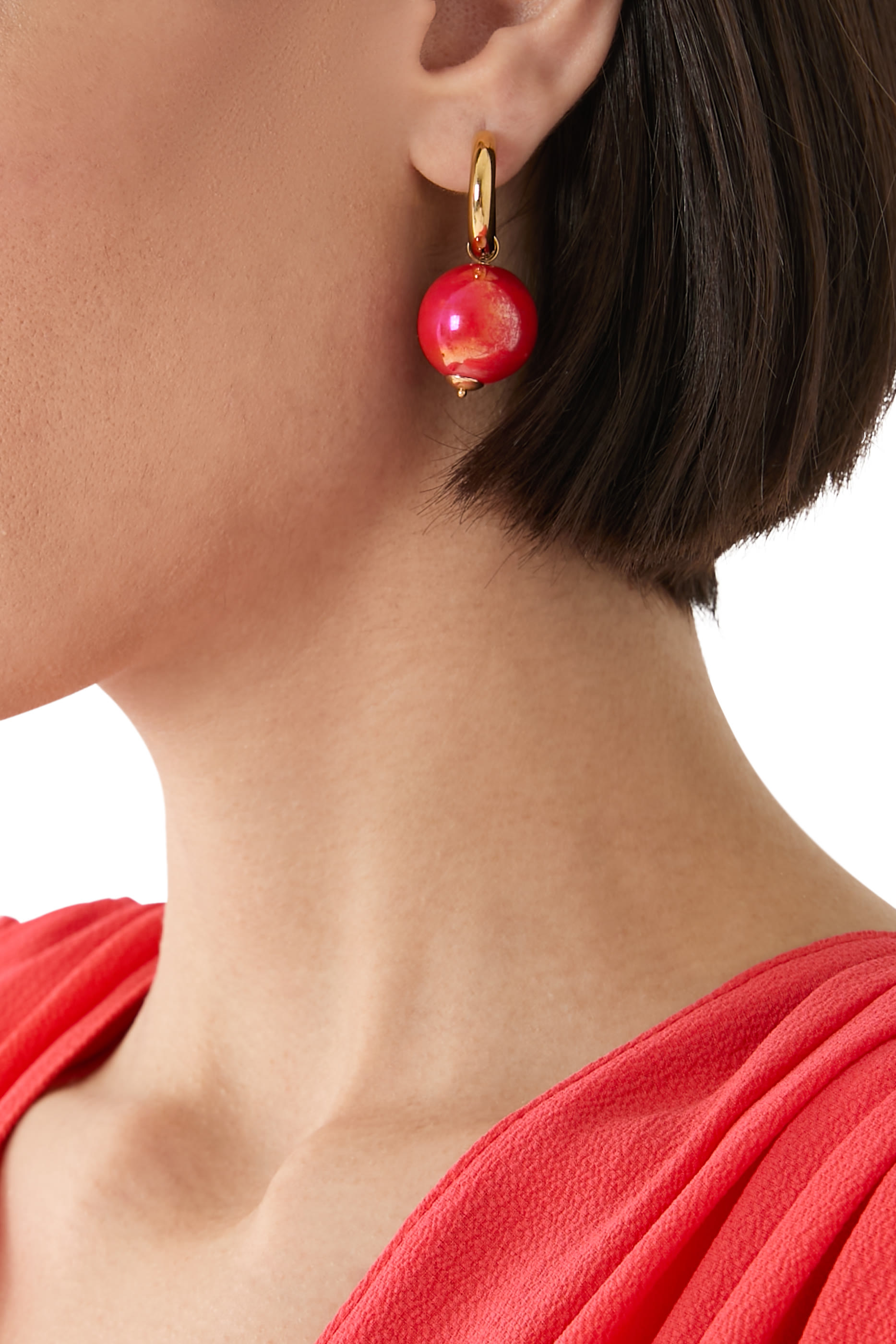 Dougy Donut Hoop Earrings, Metal & Enamel, Resin