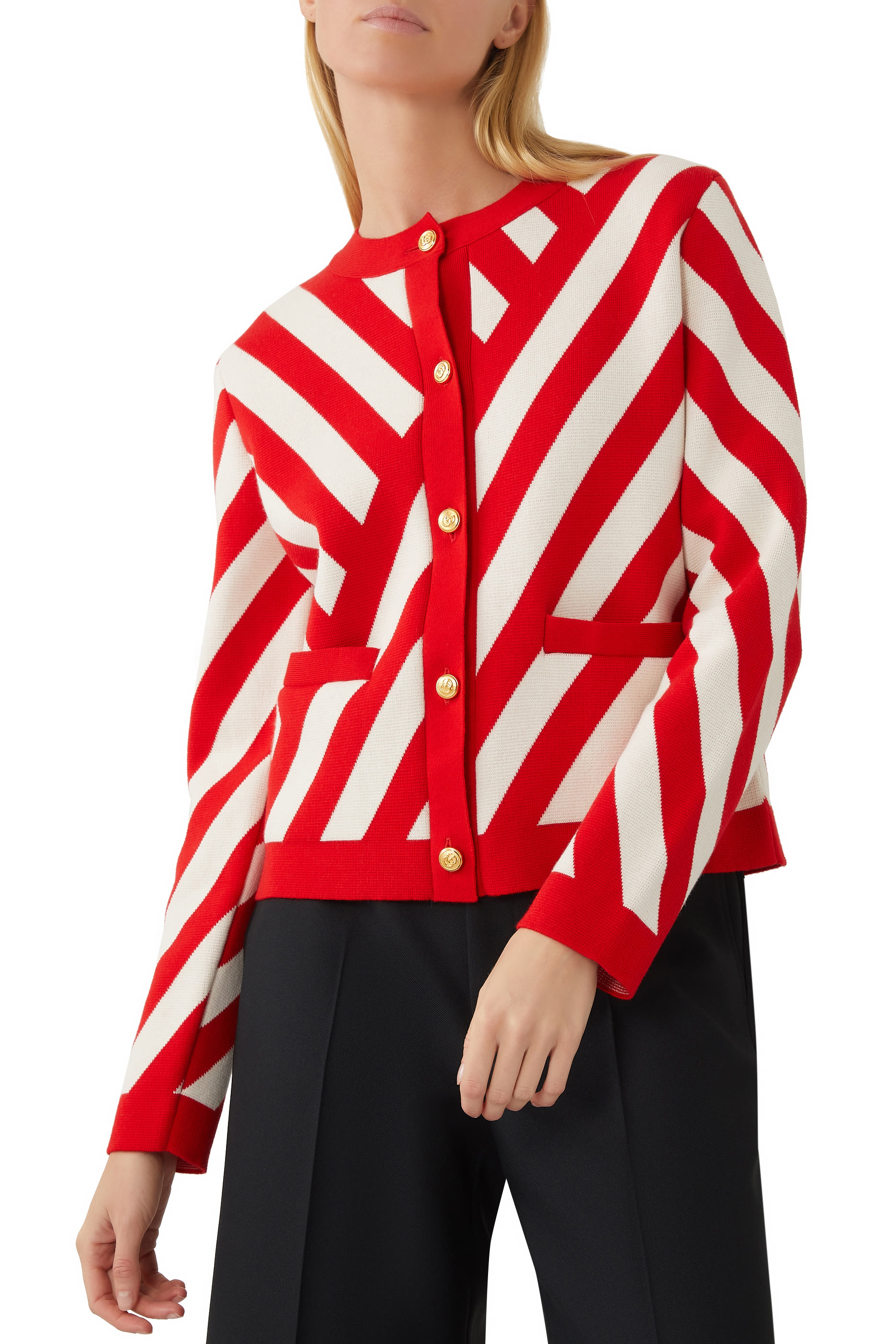 Striped Jacquard Cardigan