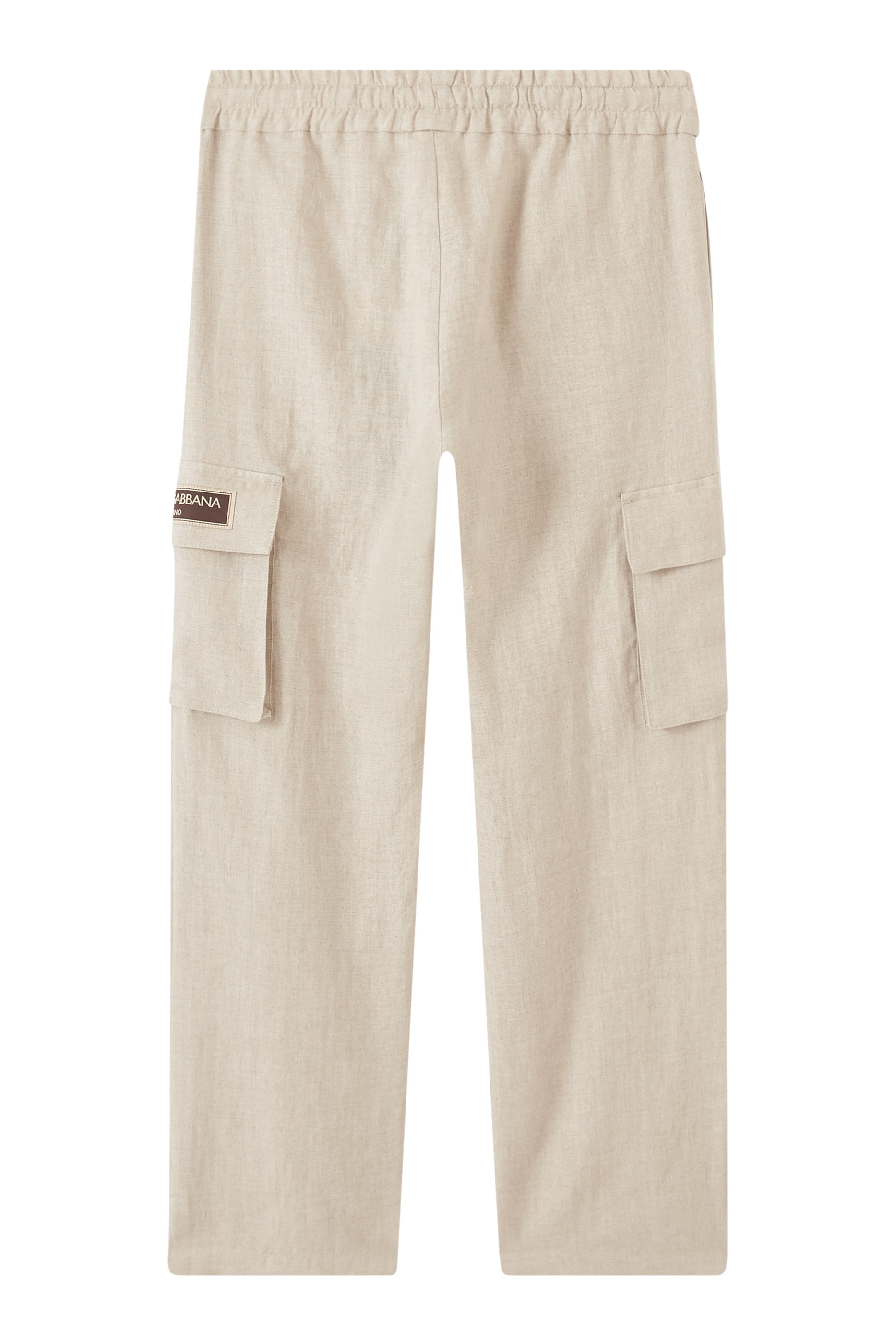 Kids Logo-Appliqu&eacute; Linen Cargo Trousers