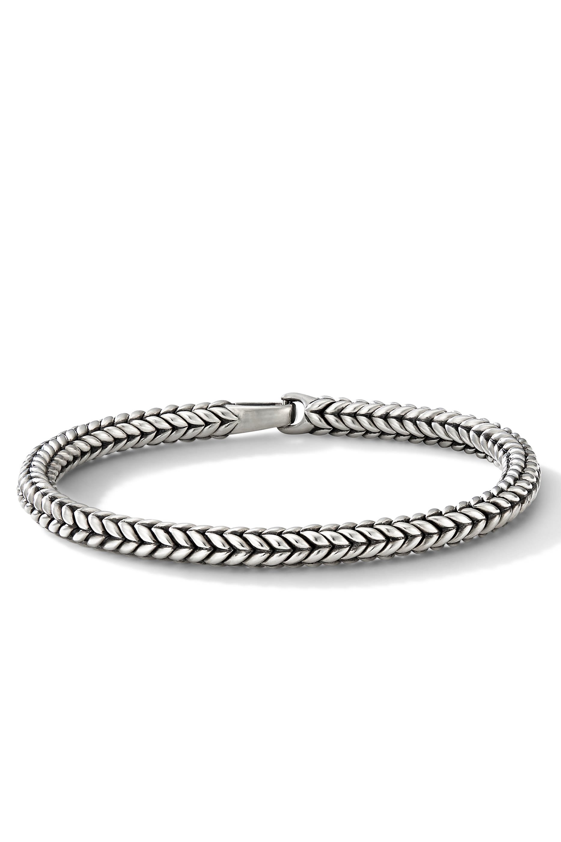 Chevron Bead Bracelet, Sterling Silver