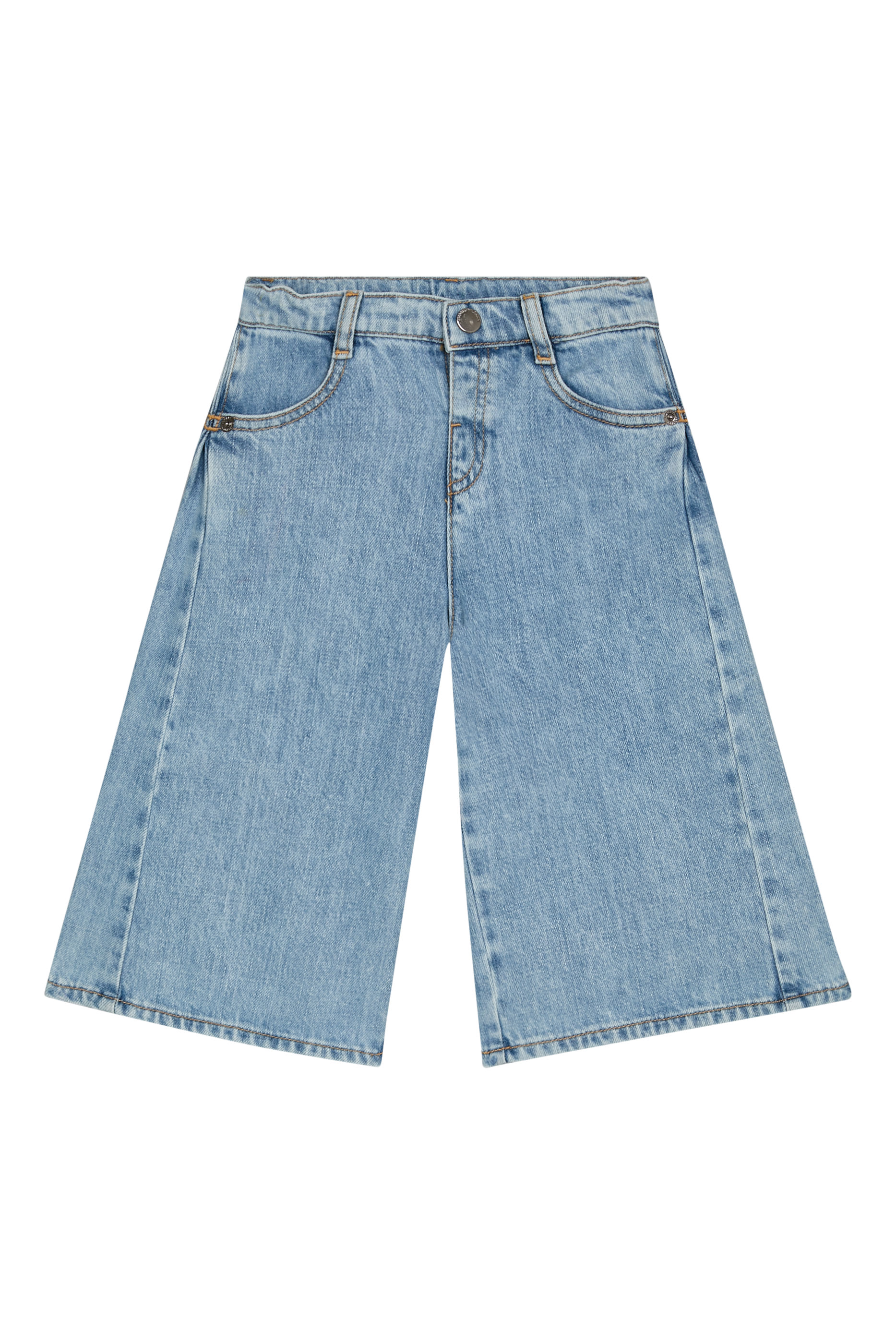 Kids Contrasted Back Pocket-Detail Pants