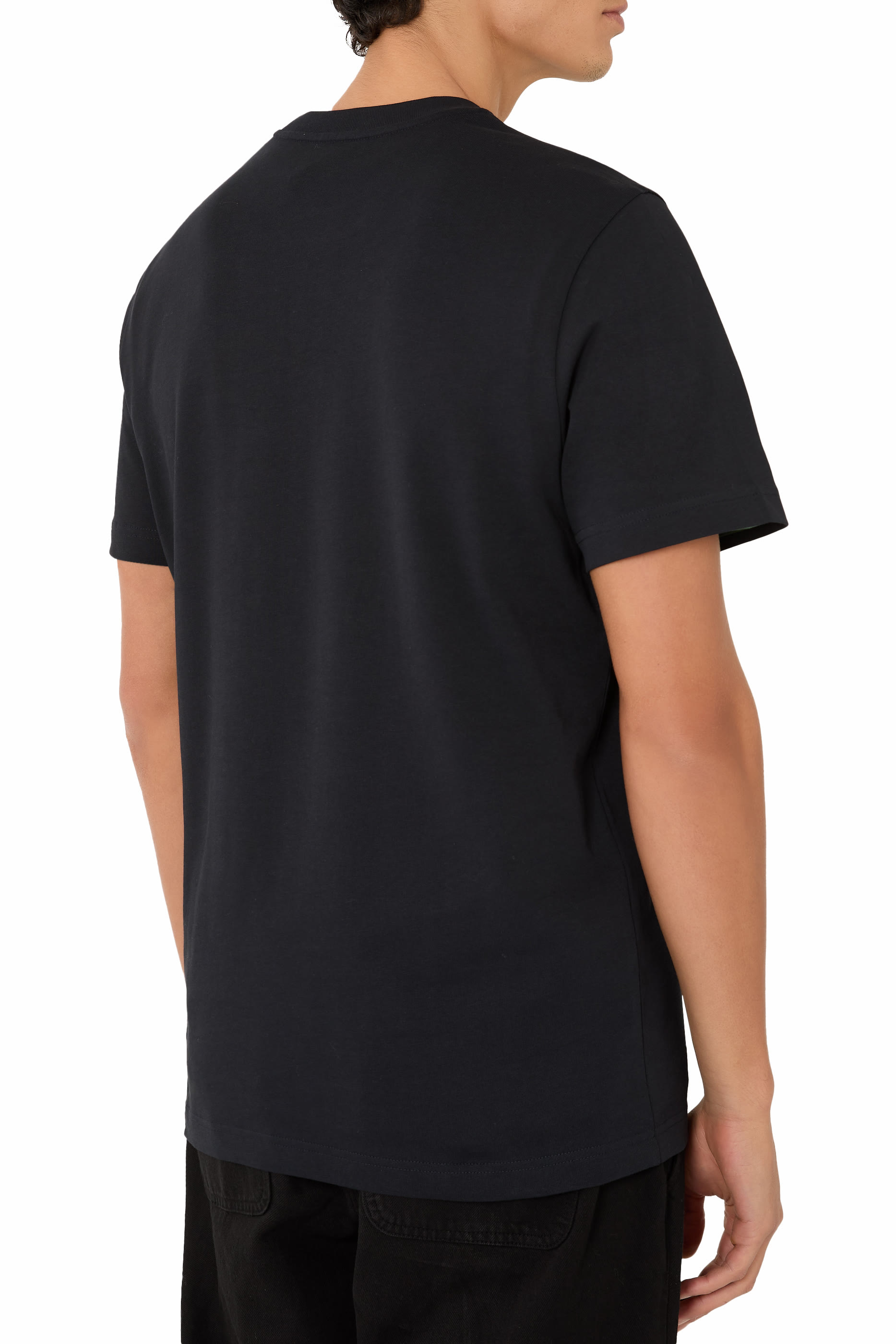 Embroidered Tricolour Logo Cotton T-Shirt