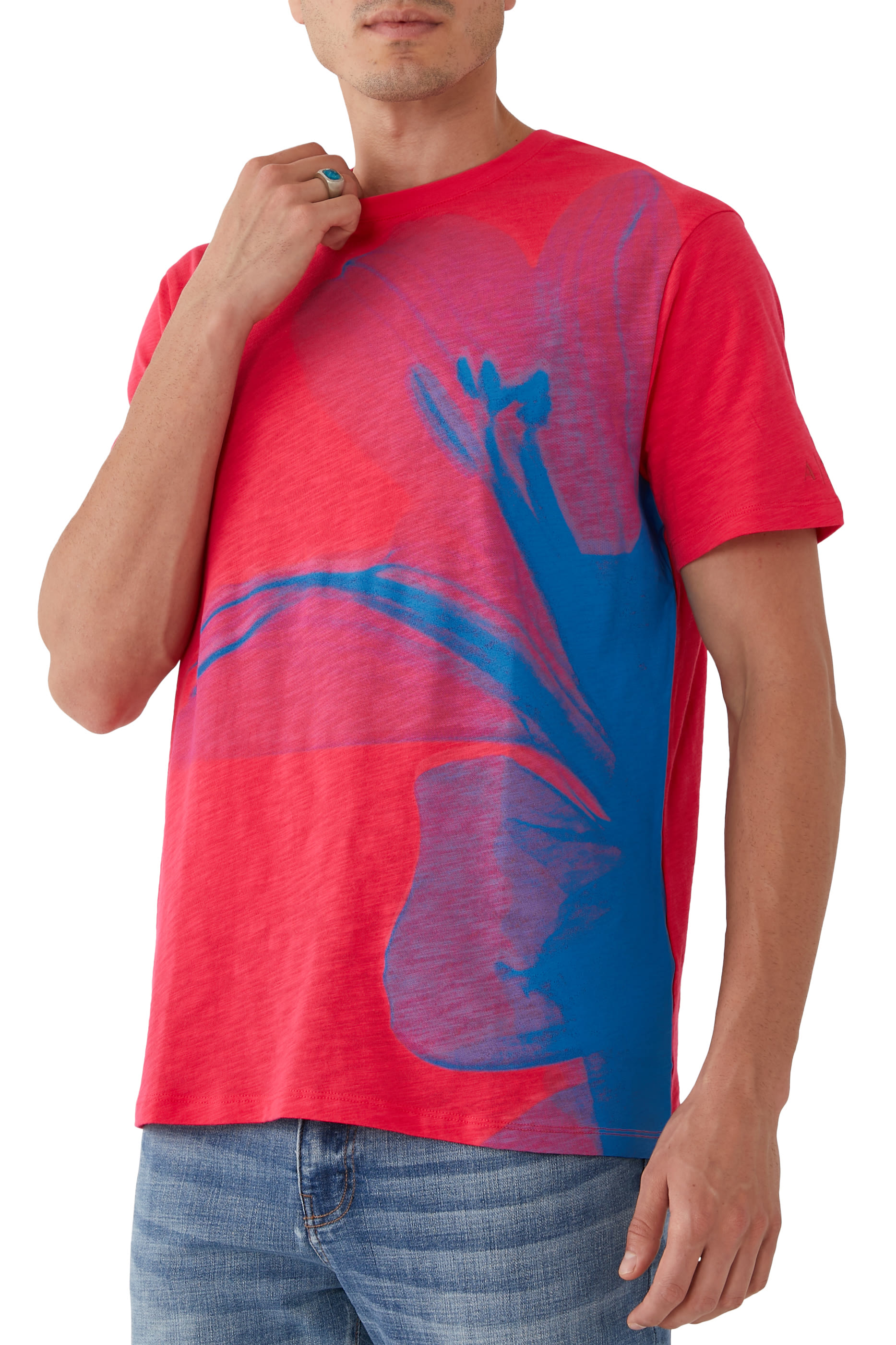 Maxi Foliage Print Cotton T-shirt