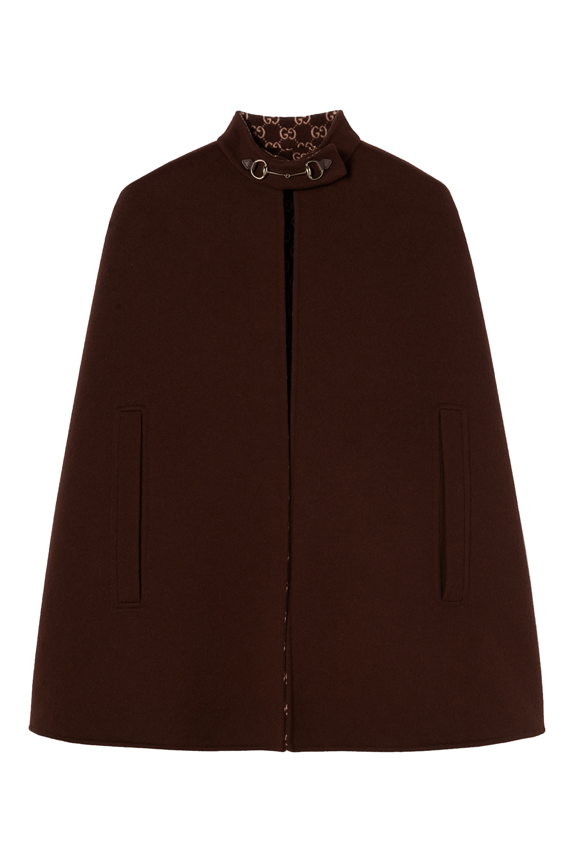 Silk Wool Cape with Horsebit 