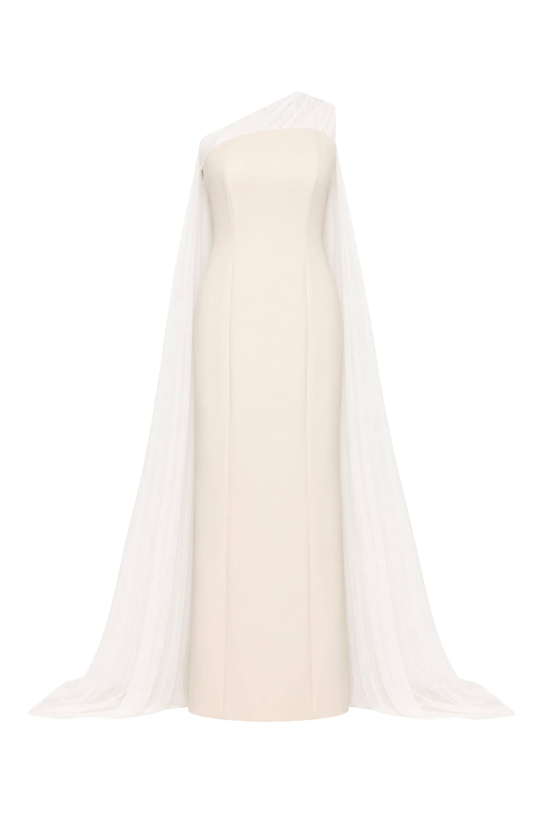 Asymmetric Crepe Gown 