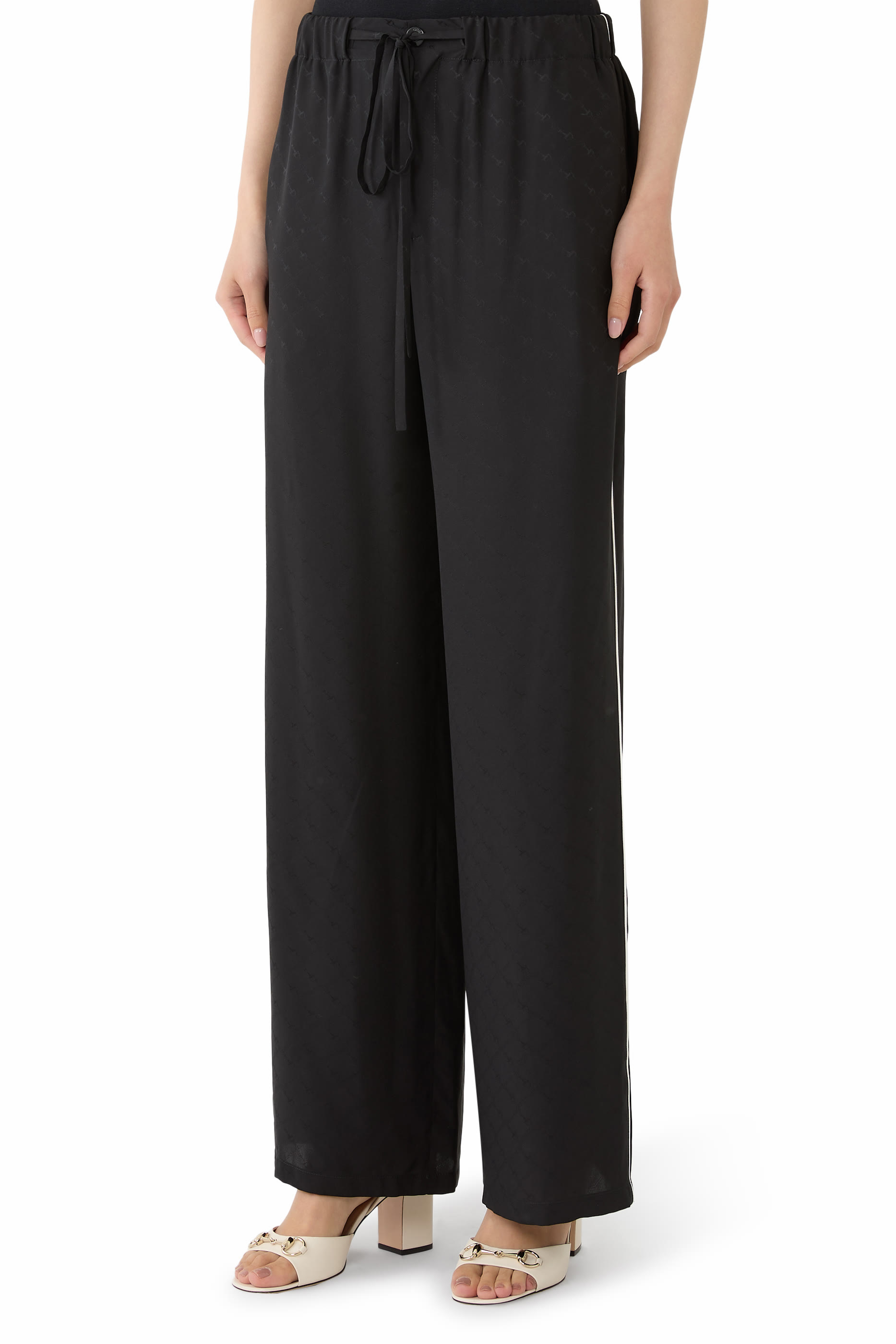  Horsebit Silk Jacquard Trousers 