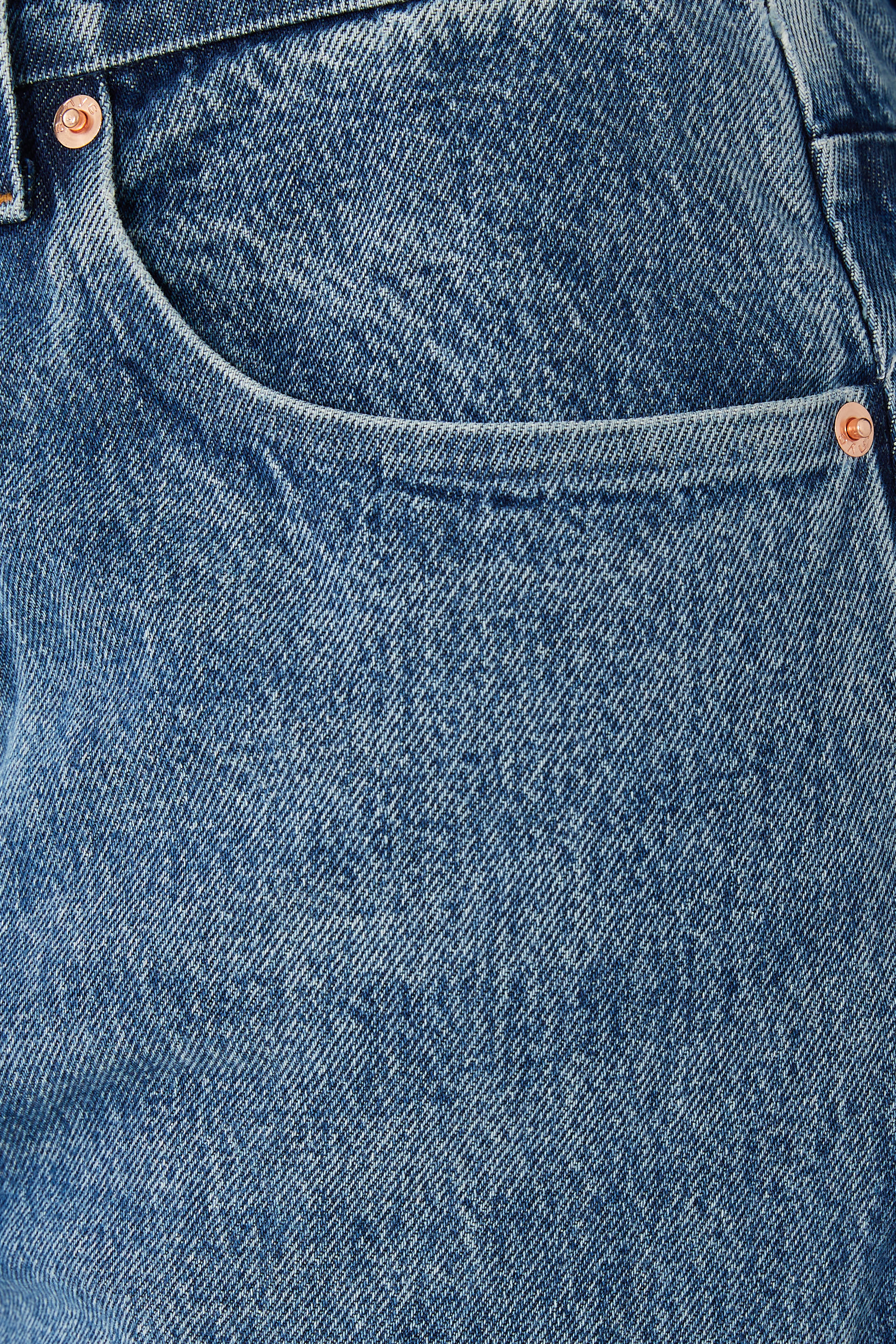 Bonded Mid-Rise Wide-Leg Balloon Cotton Jeans