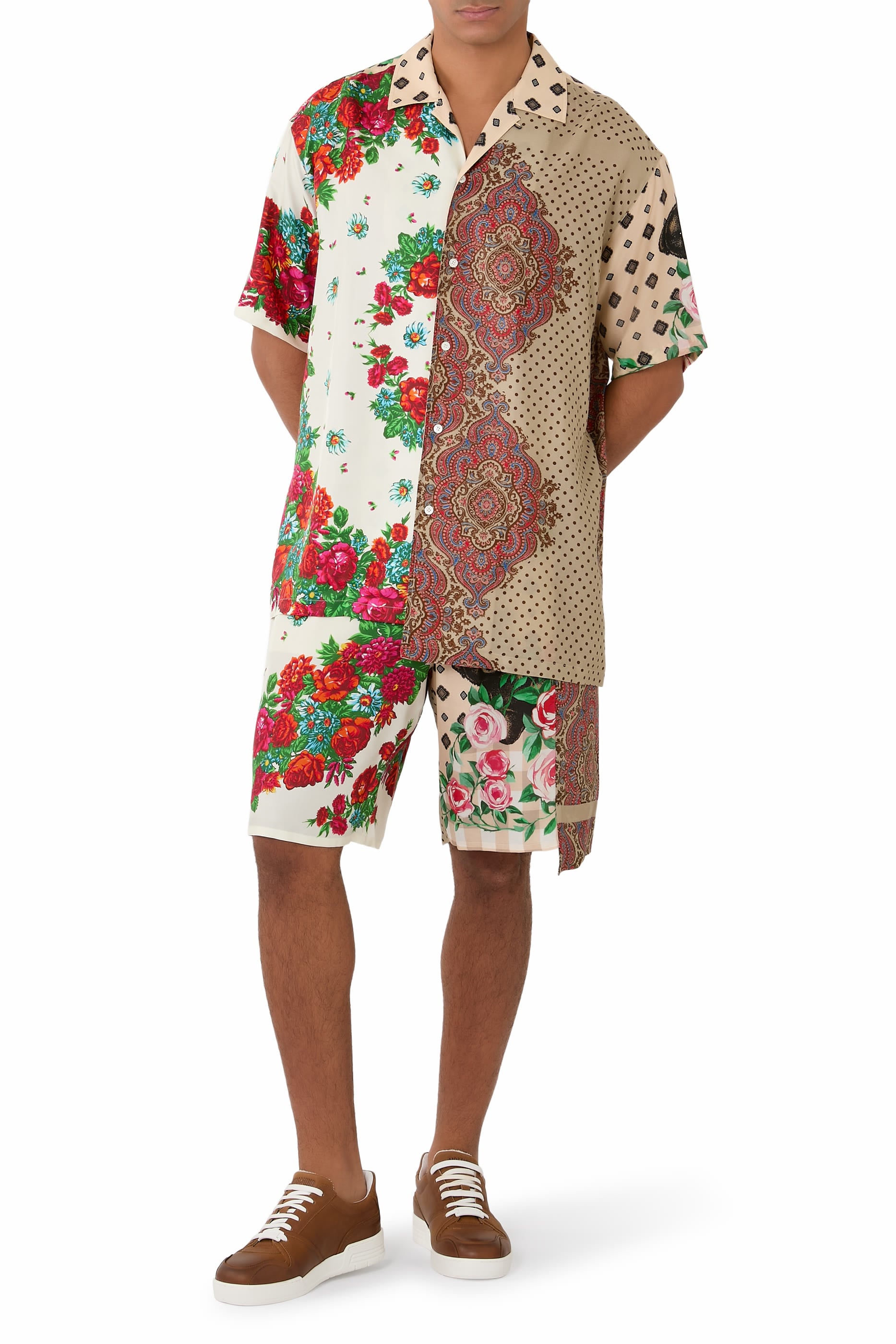 Mix Scarf Print Shirt