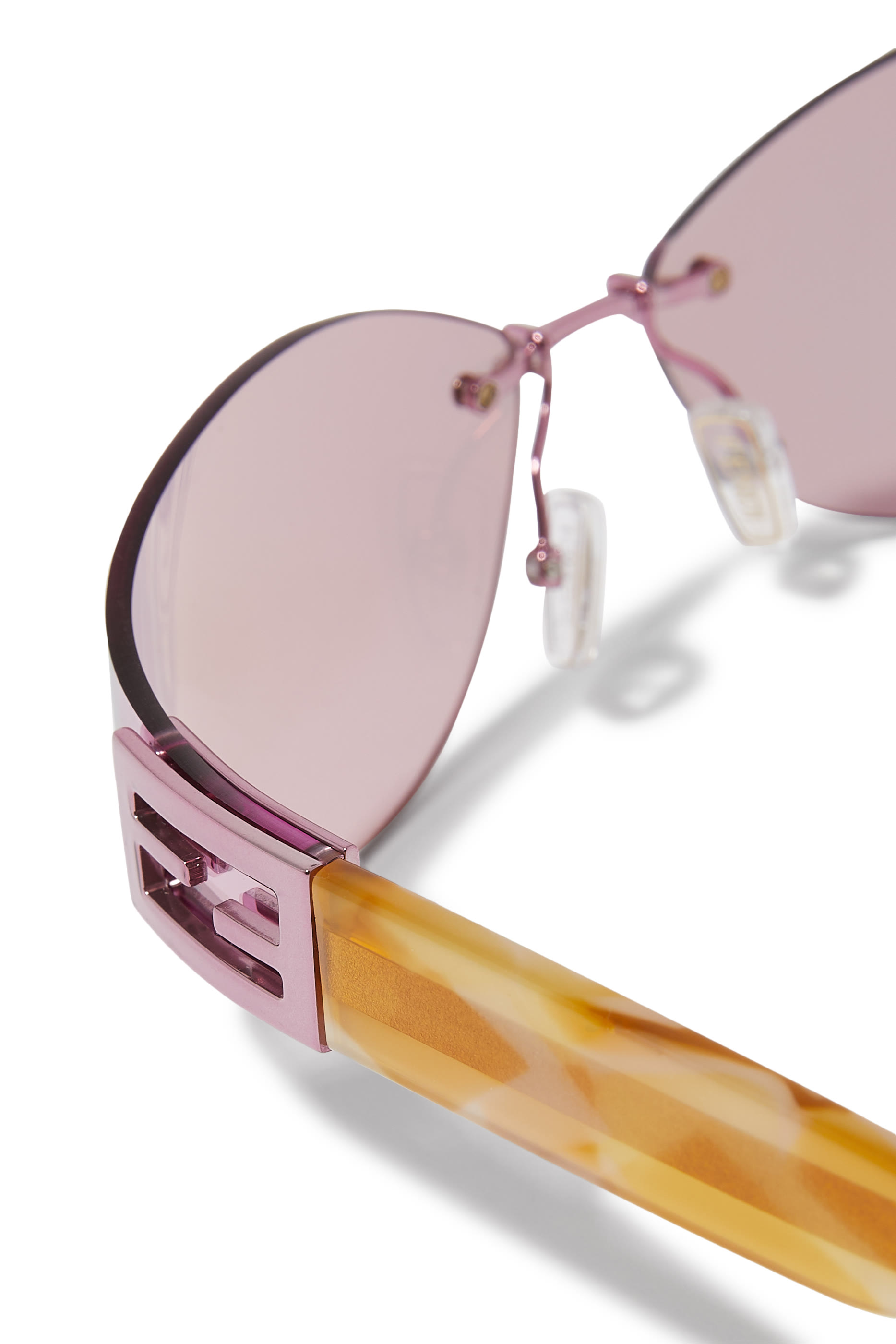 Baguette Rose Geometric Sunglasses