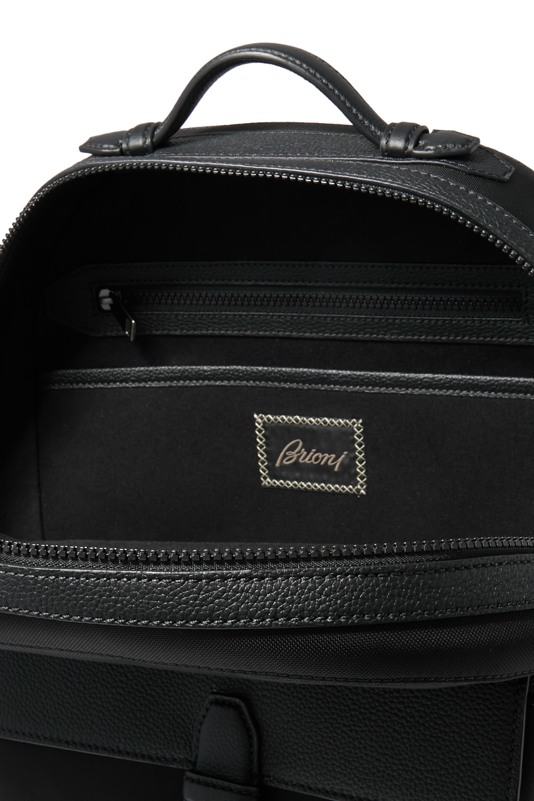 Nylon and Grained Leather Backpack